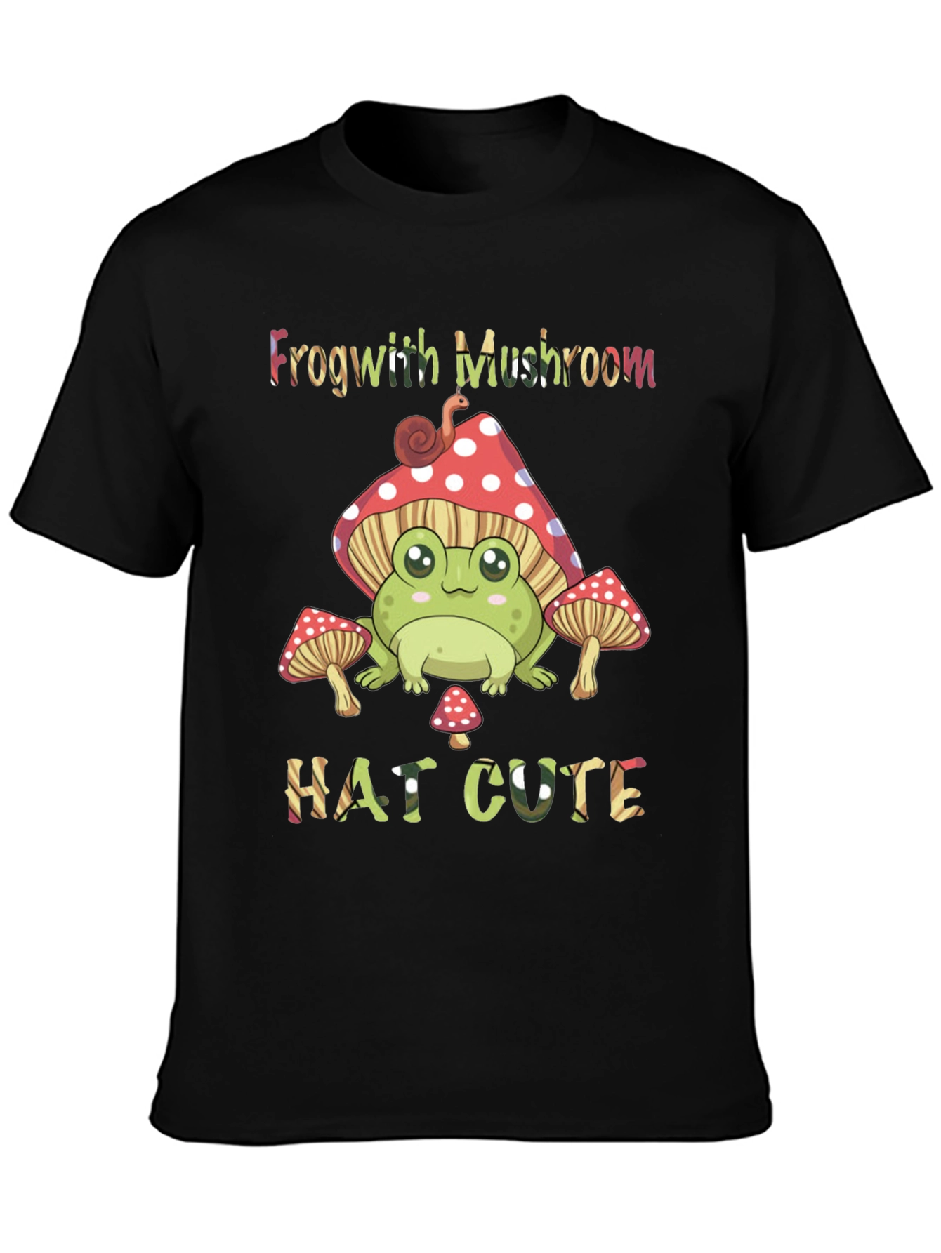 Frog with Mushroom Hat Graphic T-Shirt