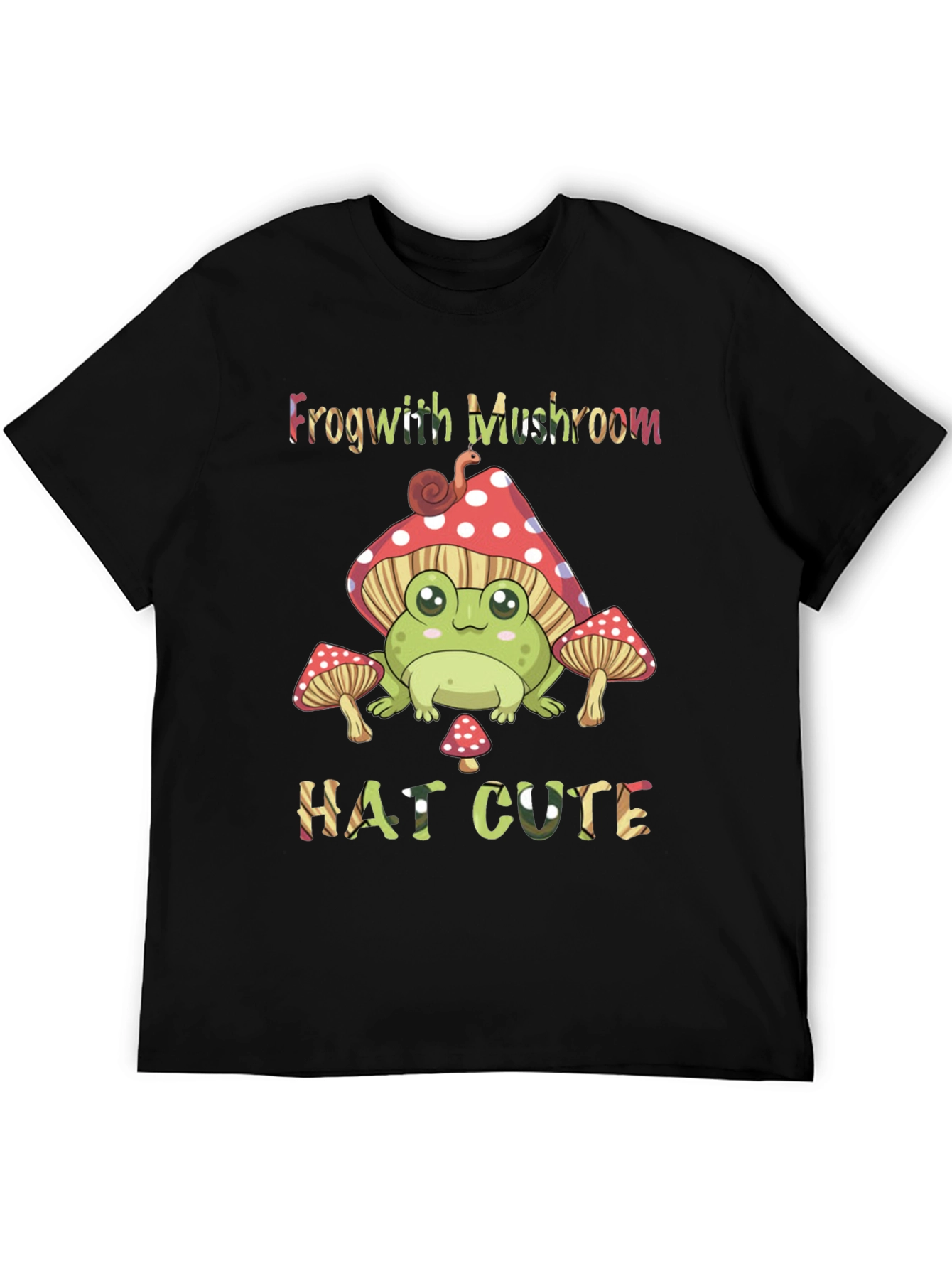 Frog with Mushroom Hat Graphic T-Shirt