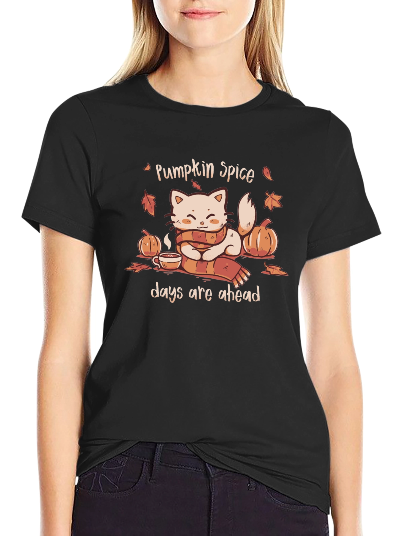 Pumpkin Spice Cat T-Shirt - Autumn Vibes