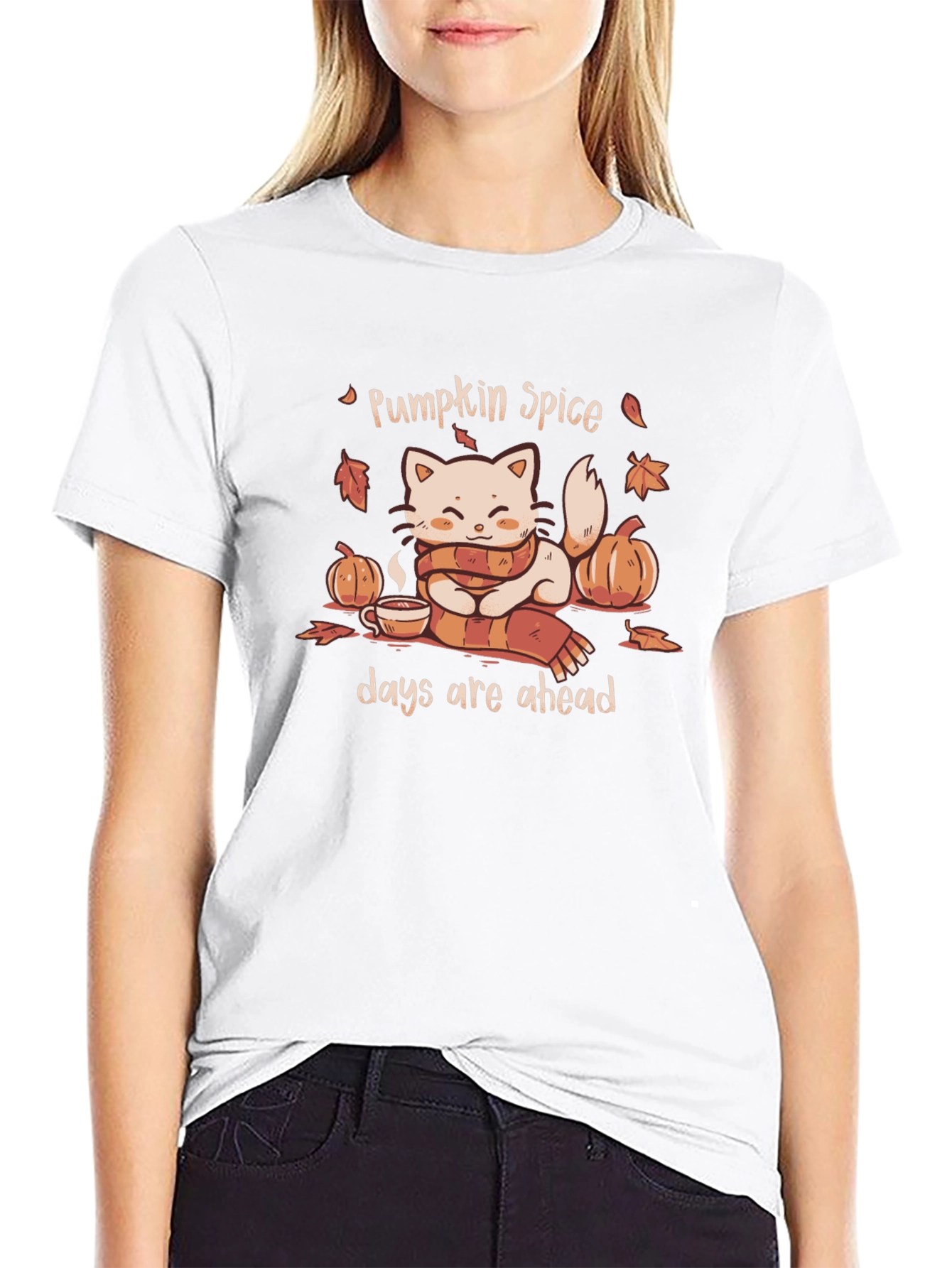 Pumpkin Spice Cat T-Shirt - Autumn Vibes