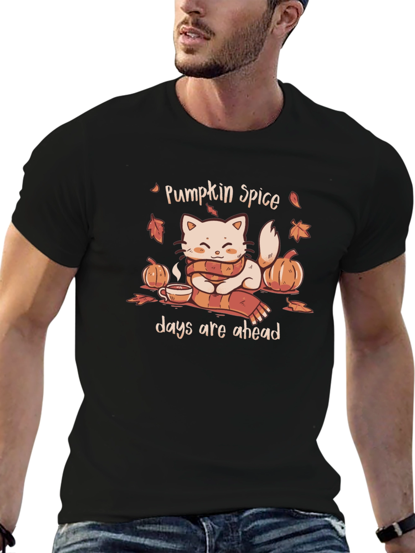 Pumpkin Spice Cat T-Shirt - Autumn Vibes