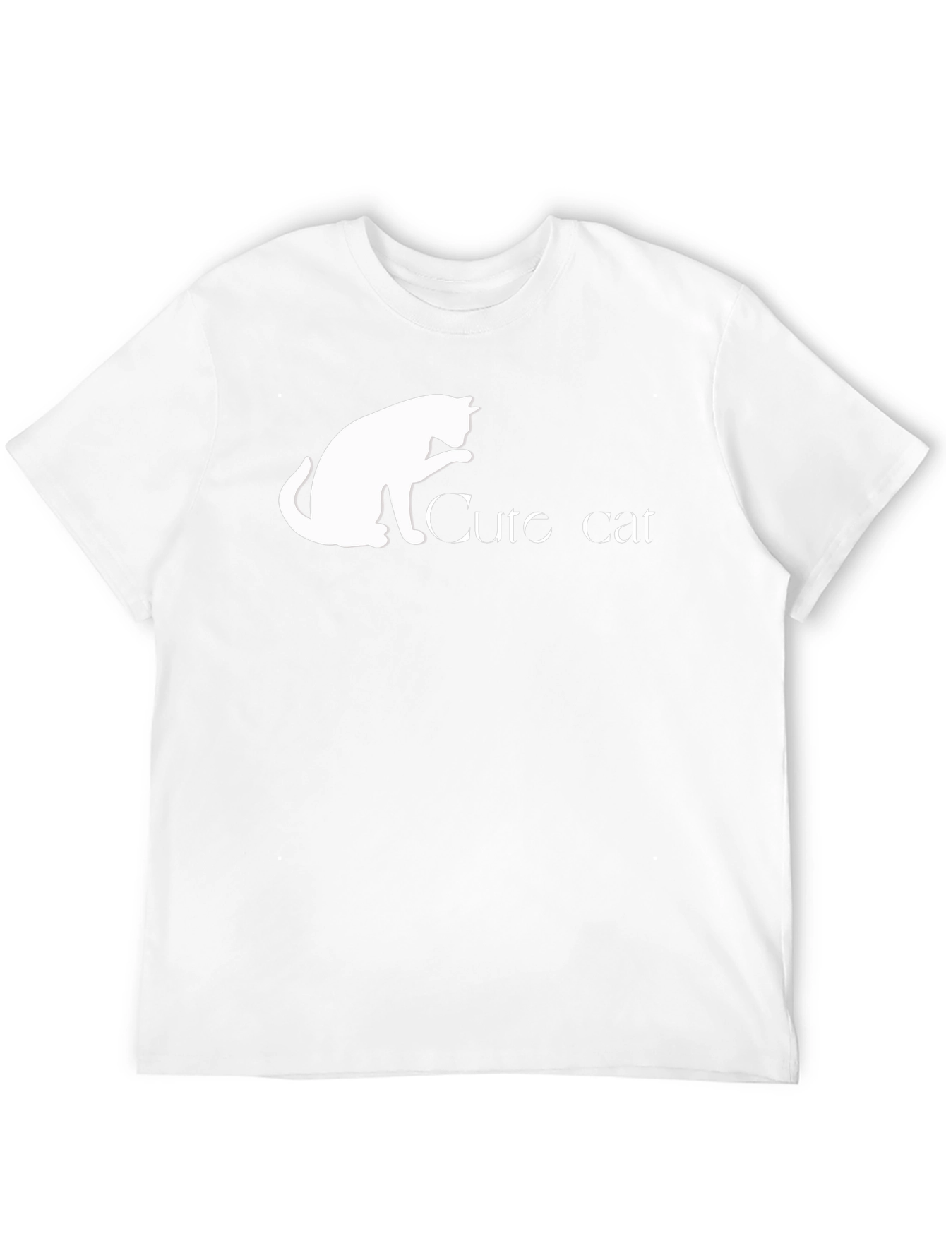 Cute Cat Graphic Tee - Black