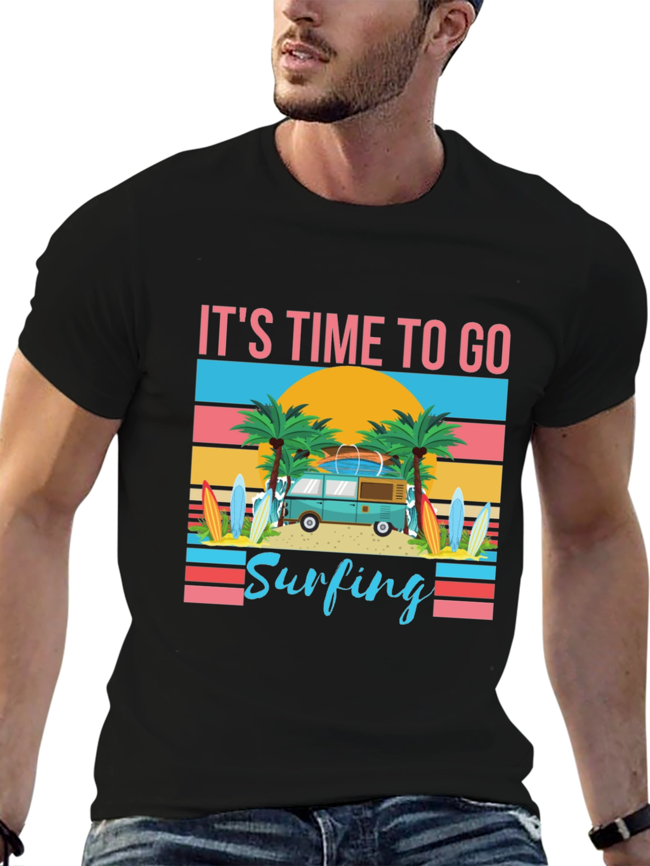 Its Time To Go Surfing Graphic Tee