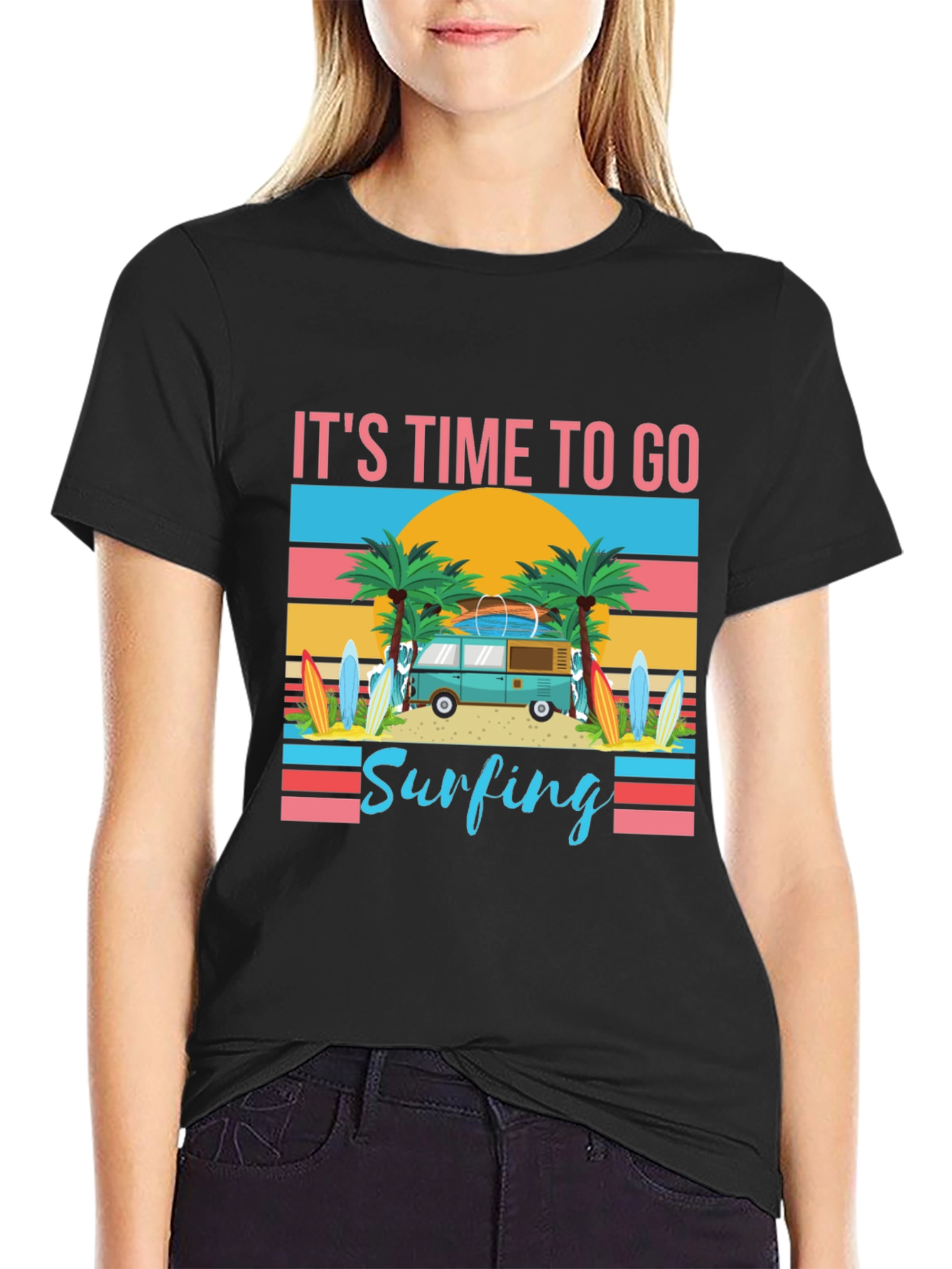 Its Time To Go Surfing Graphic Tee