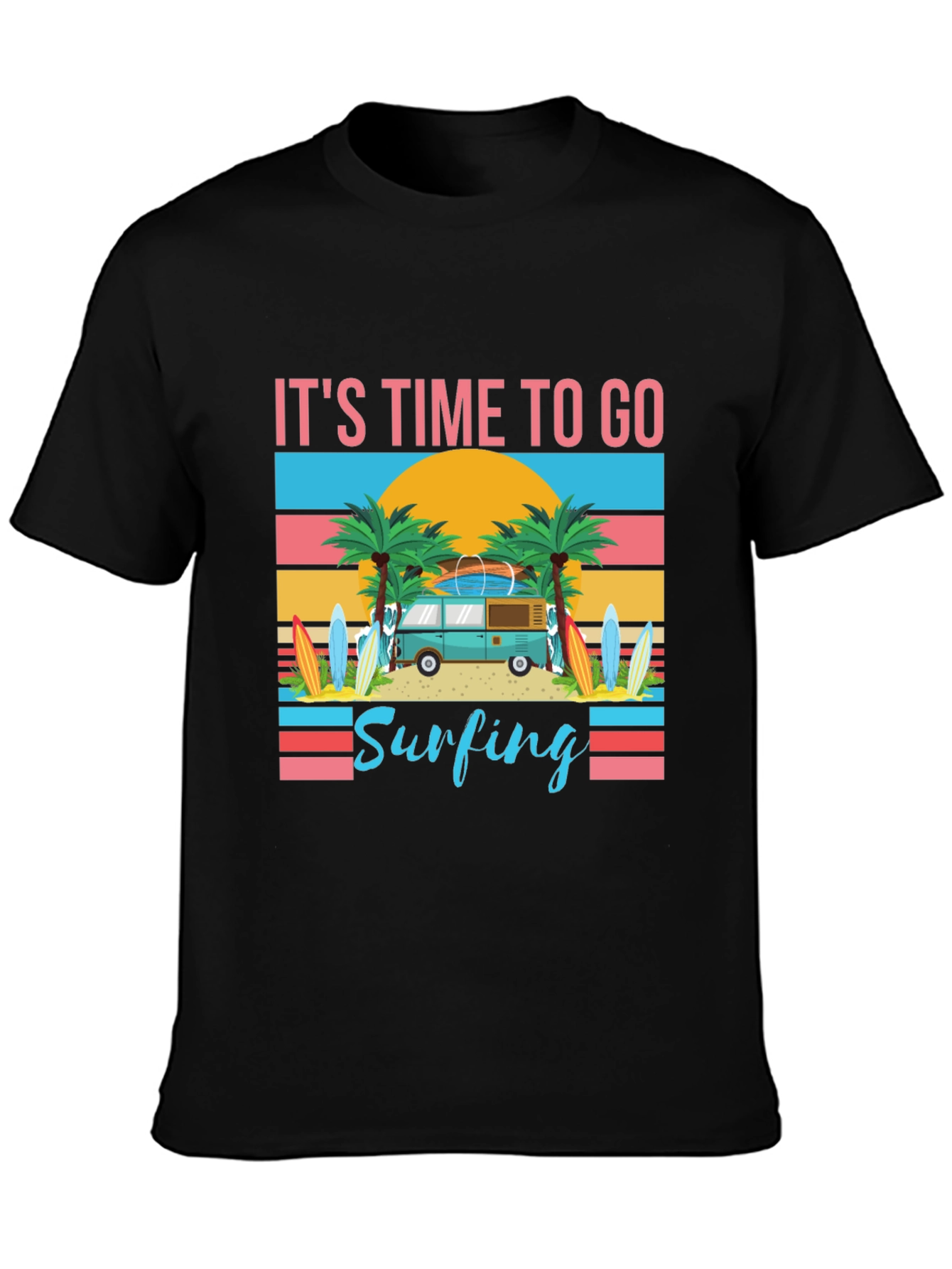 Its Time To Go Surfing Graphic Tee