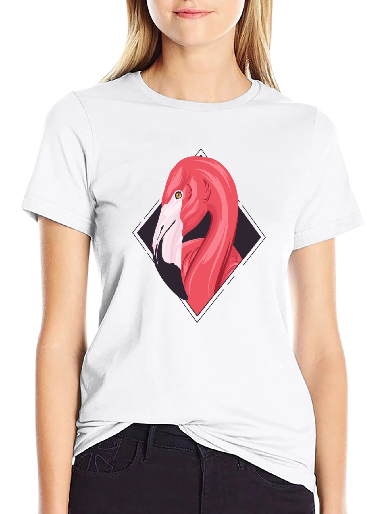 Flamingo Graphic Tee - Cool Black T-Shirt