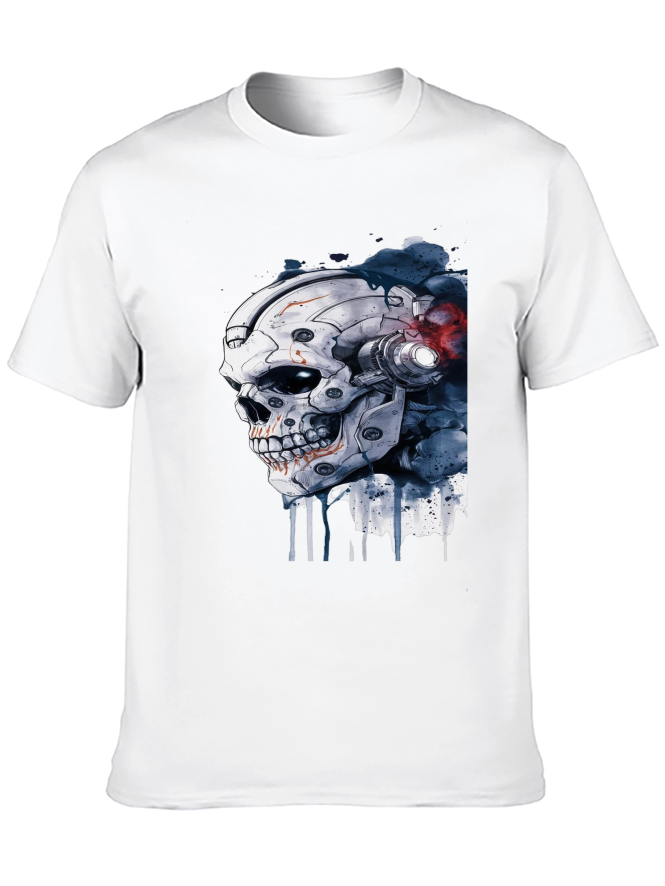 Cyber Skull Graphic Black T-Shirt