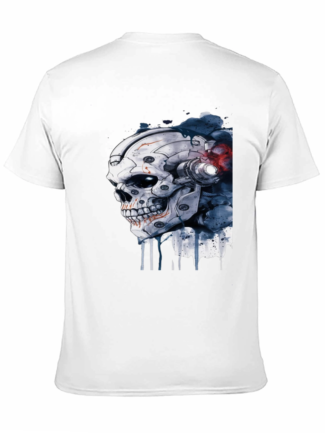Cyber Skull Graphic Black T-Shirt