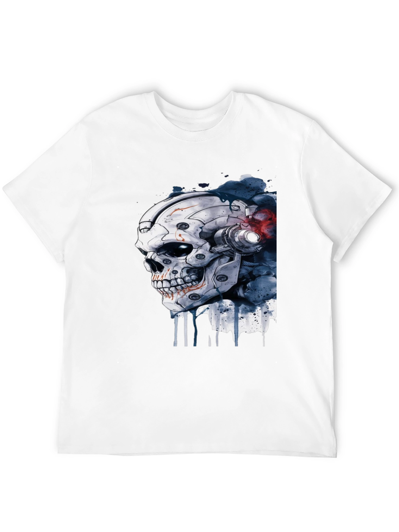 Cyber Skull Graphic Black T-Shirt