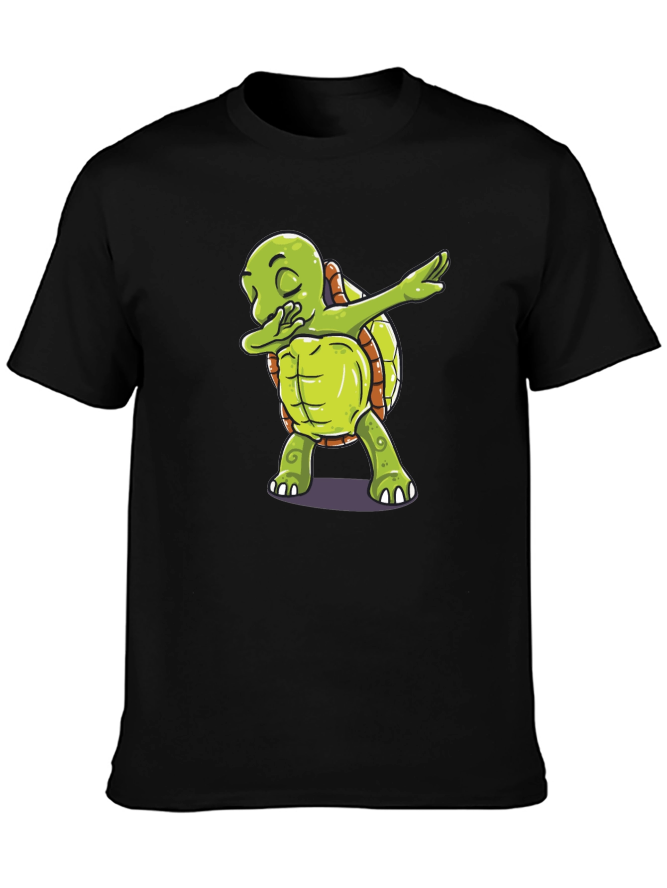Dabbing Turtle Graphic Tee - Trendy Black T-Shirt