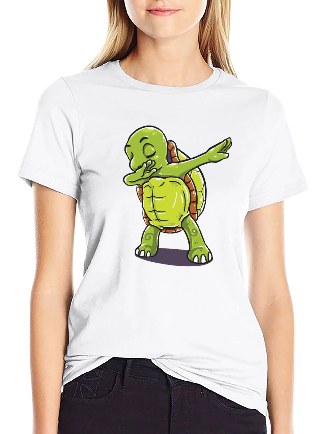 Dabbing Turtle Graphic Tee - Trendy Black T-Shirt