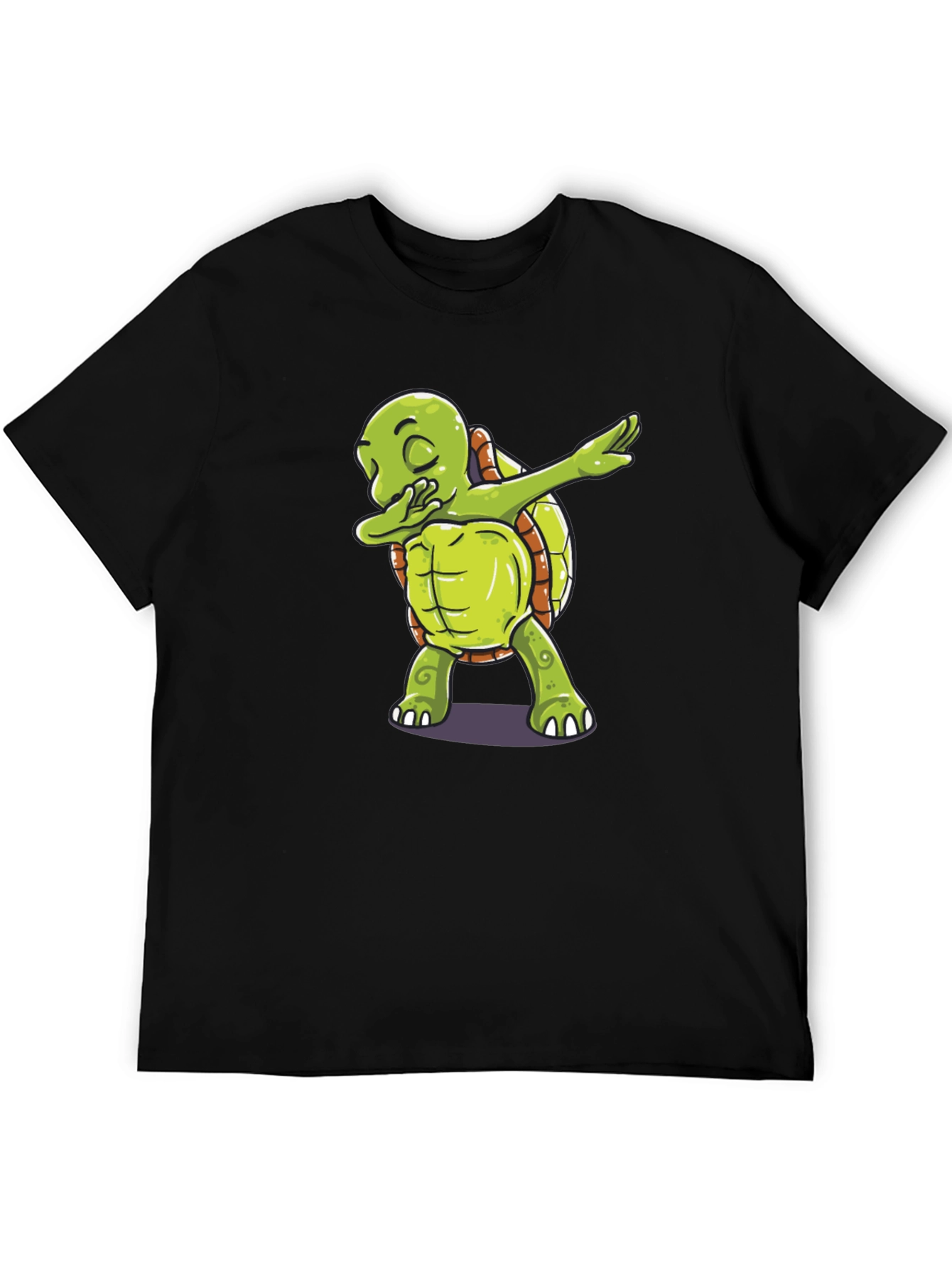 Dabbing Turtle Graphic Tee - Trendy Black T-Shirt