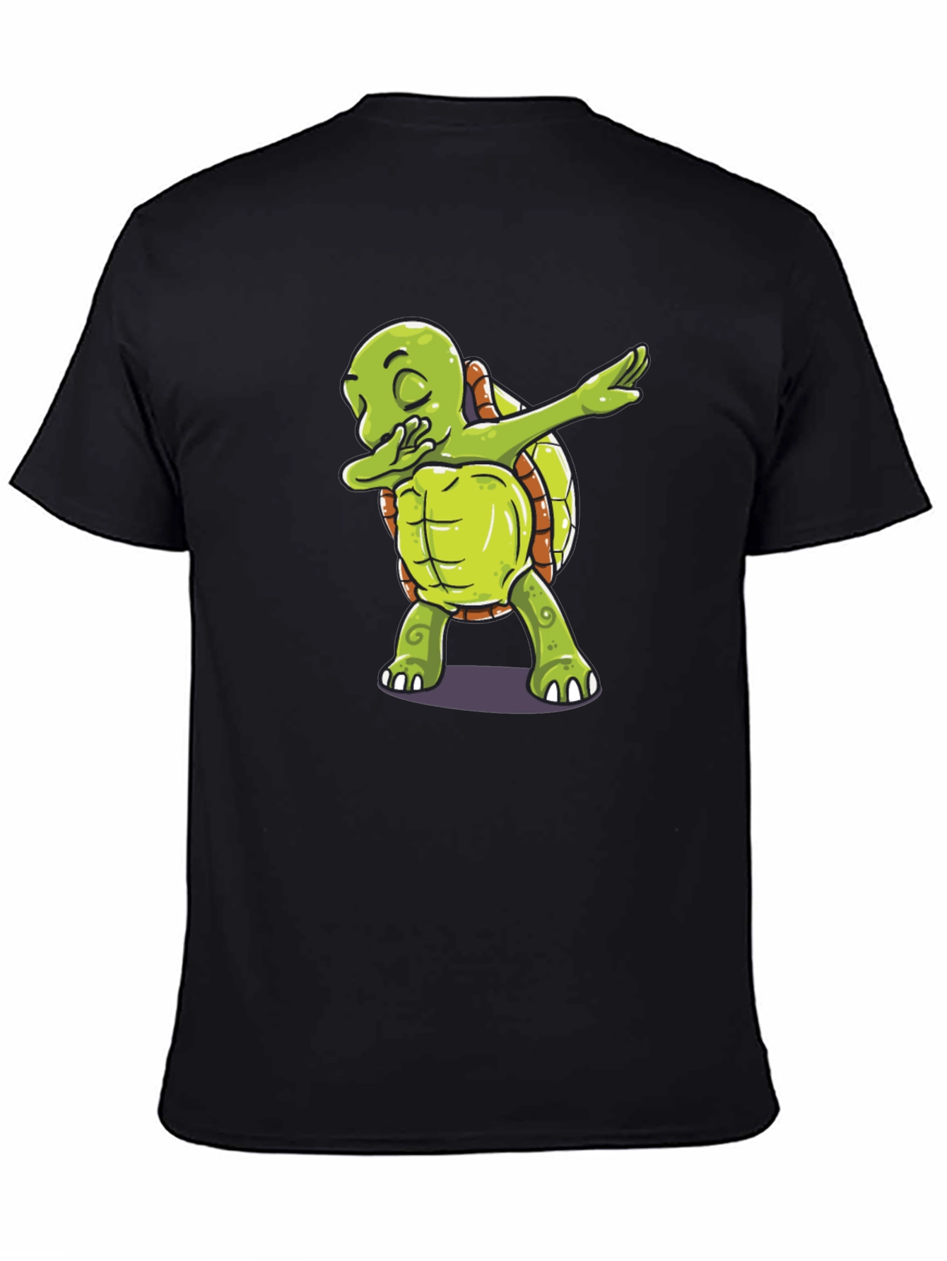 Dabbing Turtle Graphic Tee - Trendy Black T-Shirt