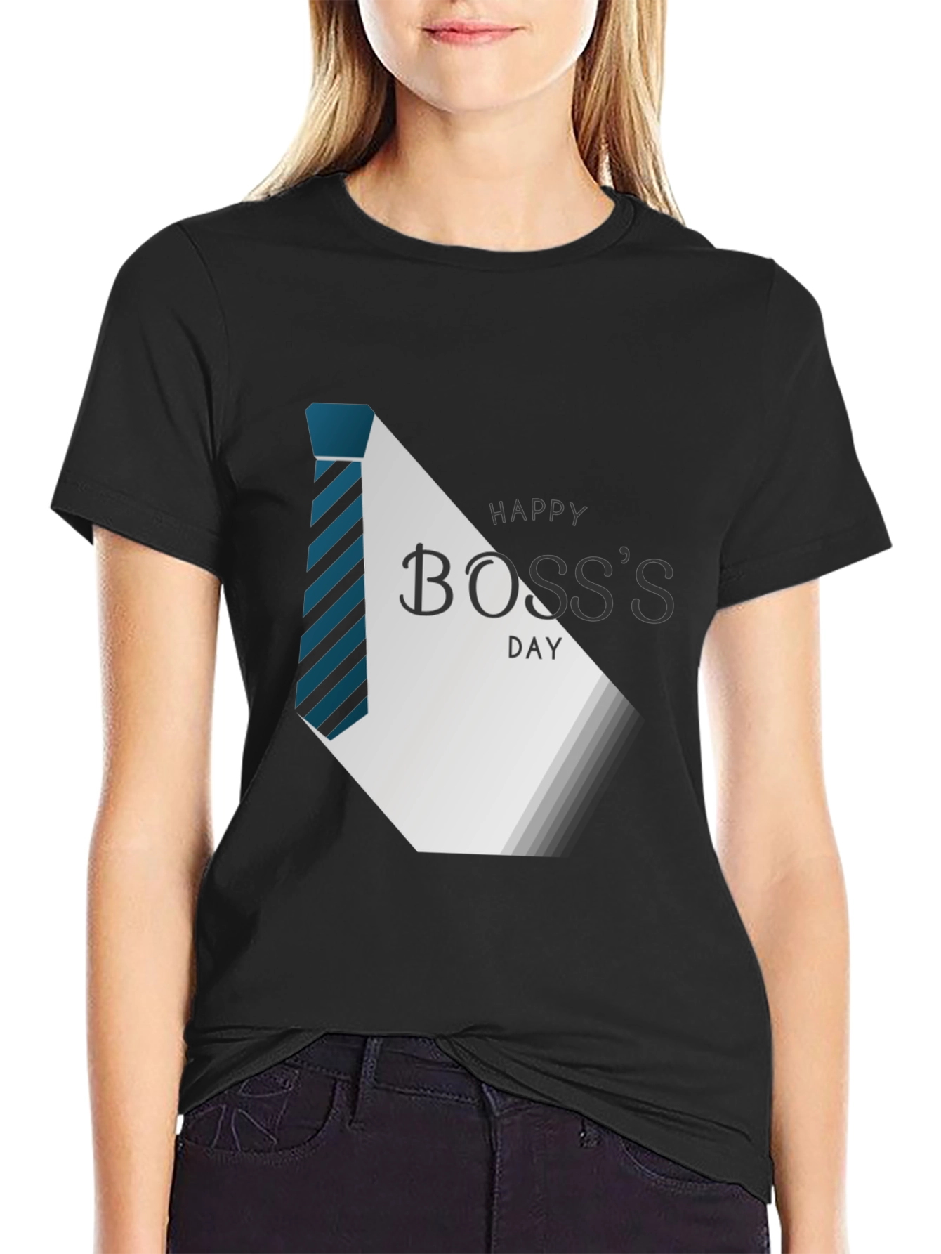 Happy Bosss Day Graphic Tee - Stylish Black T-Shirt