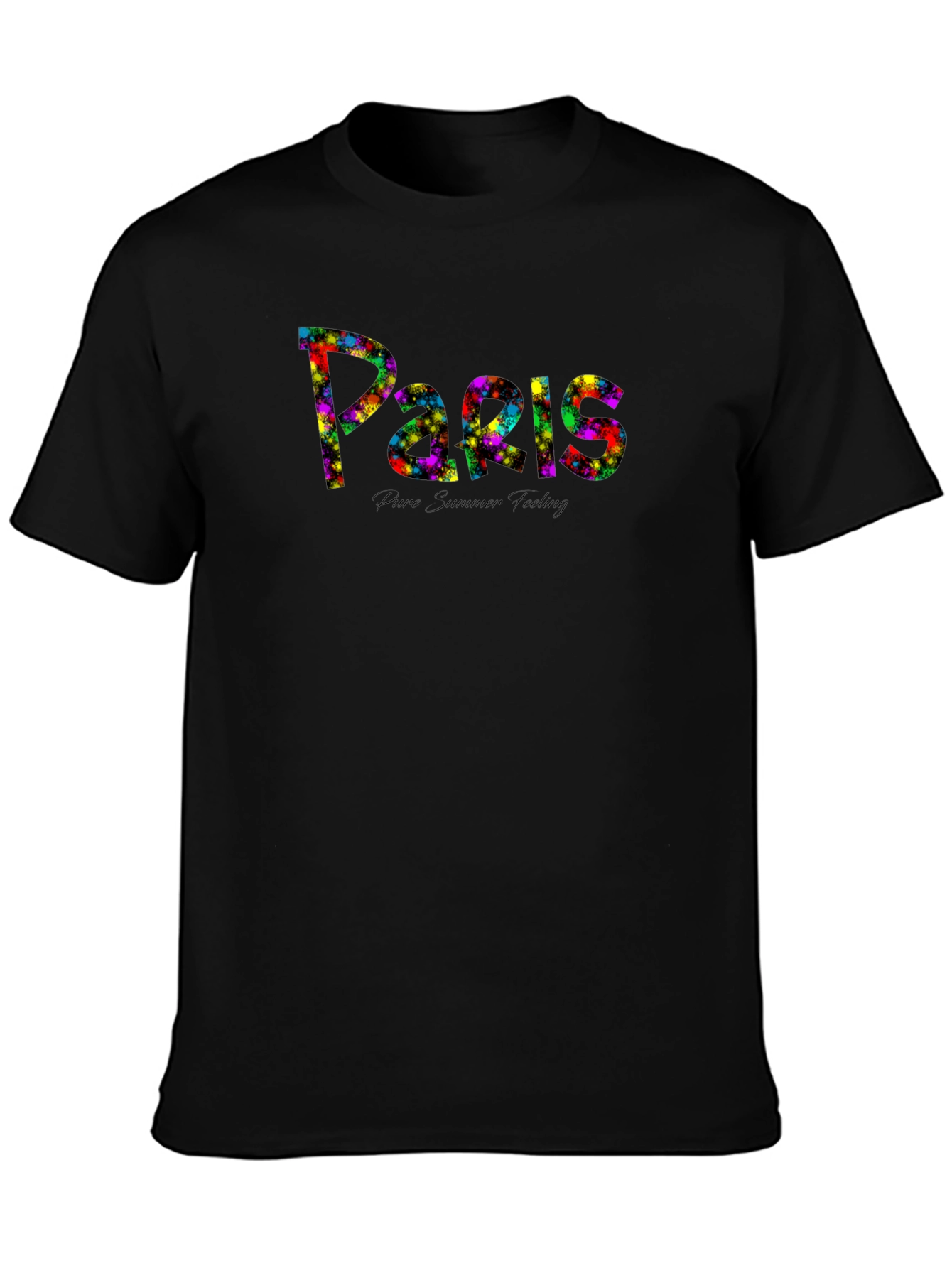 Paris Summer Feeling Black T-Shirt