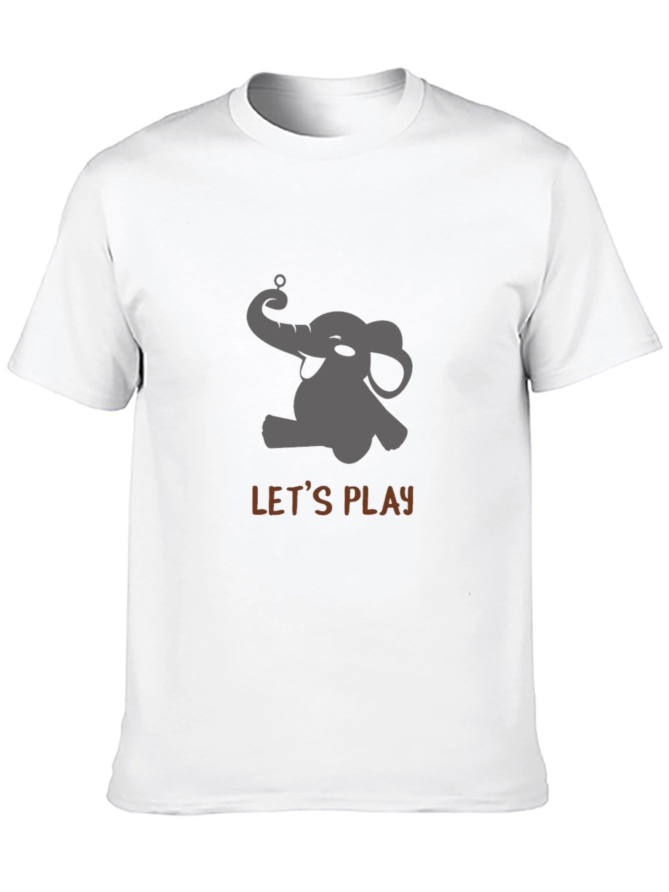 Playful Elephant Graphic Tee - Black Cotton Comfort