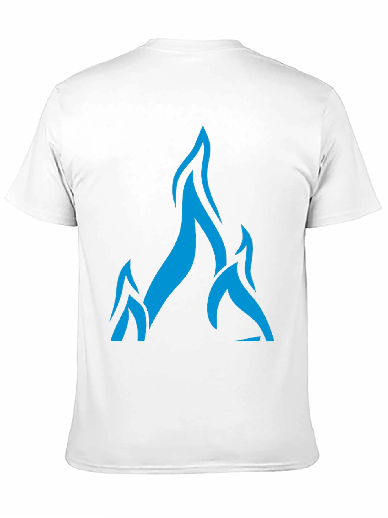 Bold Blue Flame Graphic Black T-Shirt