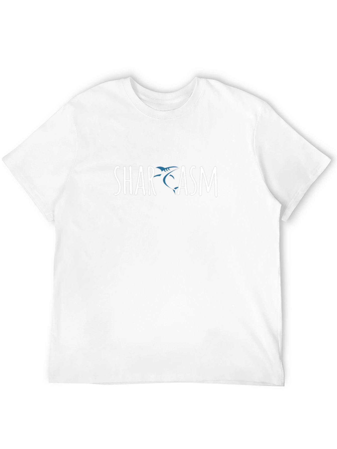 Shark Sarcasm Graphic Print Crew Neck T-Shirt