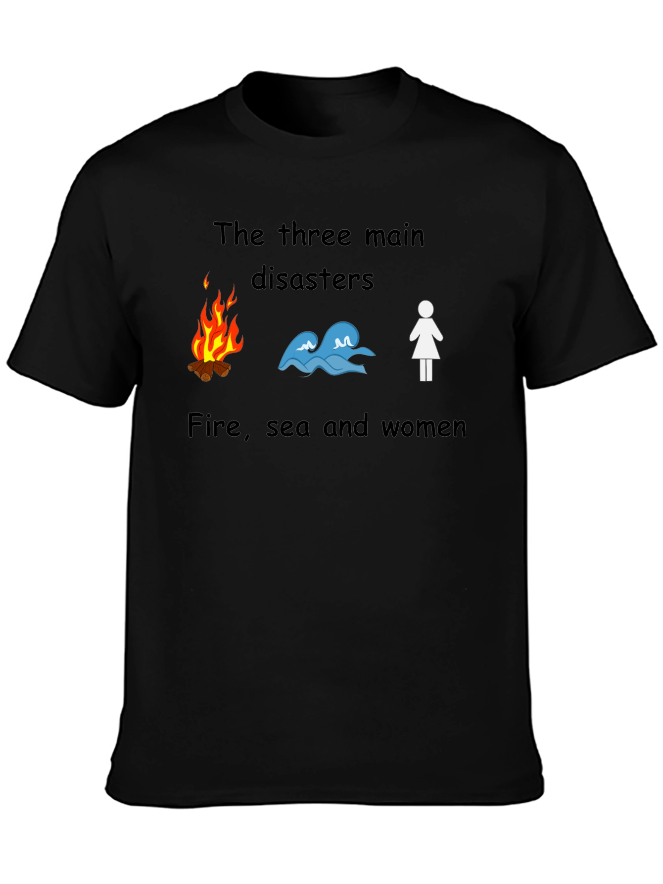 Humorous Graphic Tee: Fire Sea & Women