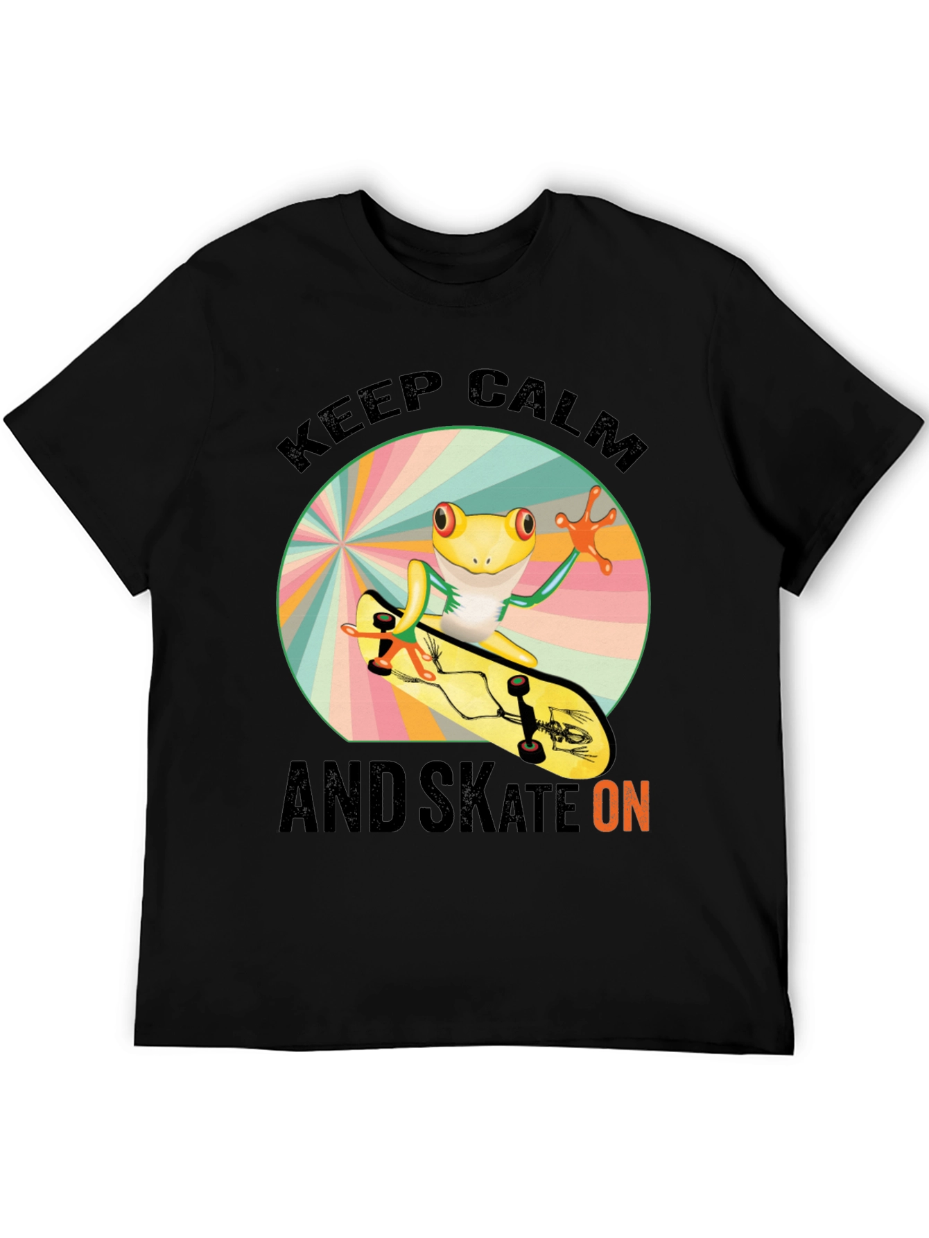 Keep Calm and Skate On Frog Skateboarder T-Shirt
