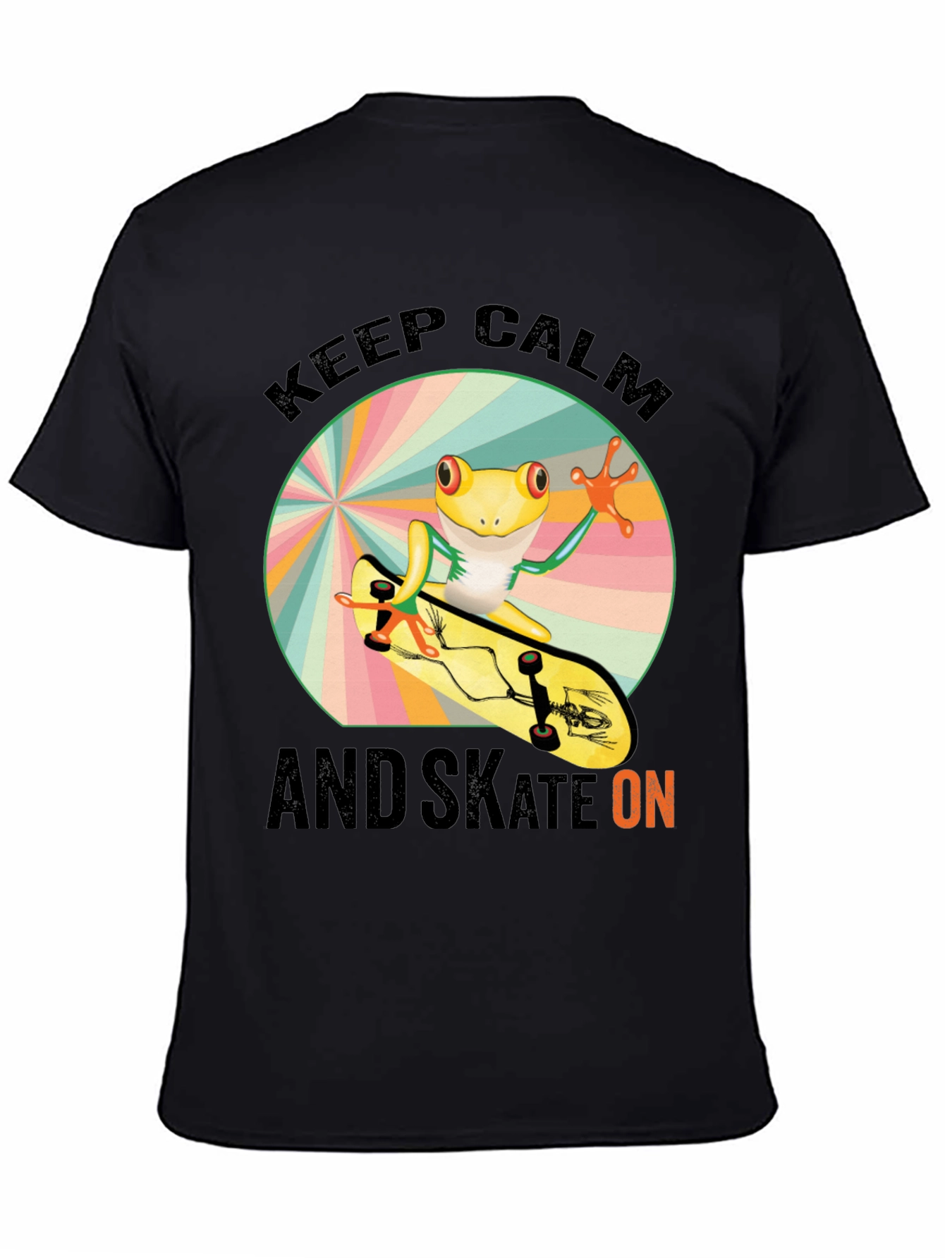Keep Calm and Skate On Frog Skateboarder T-Shirt