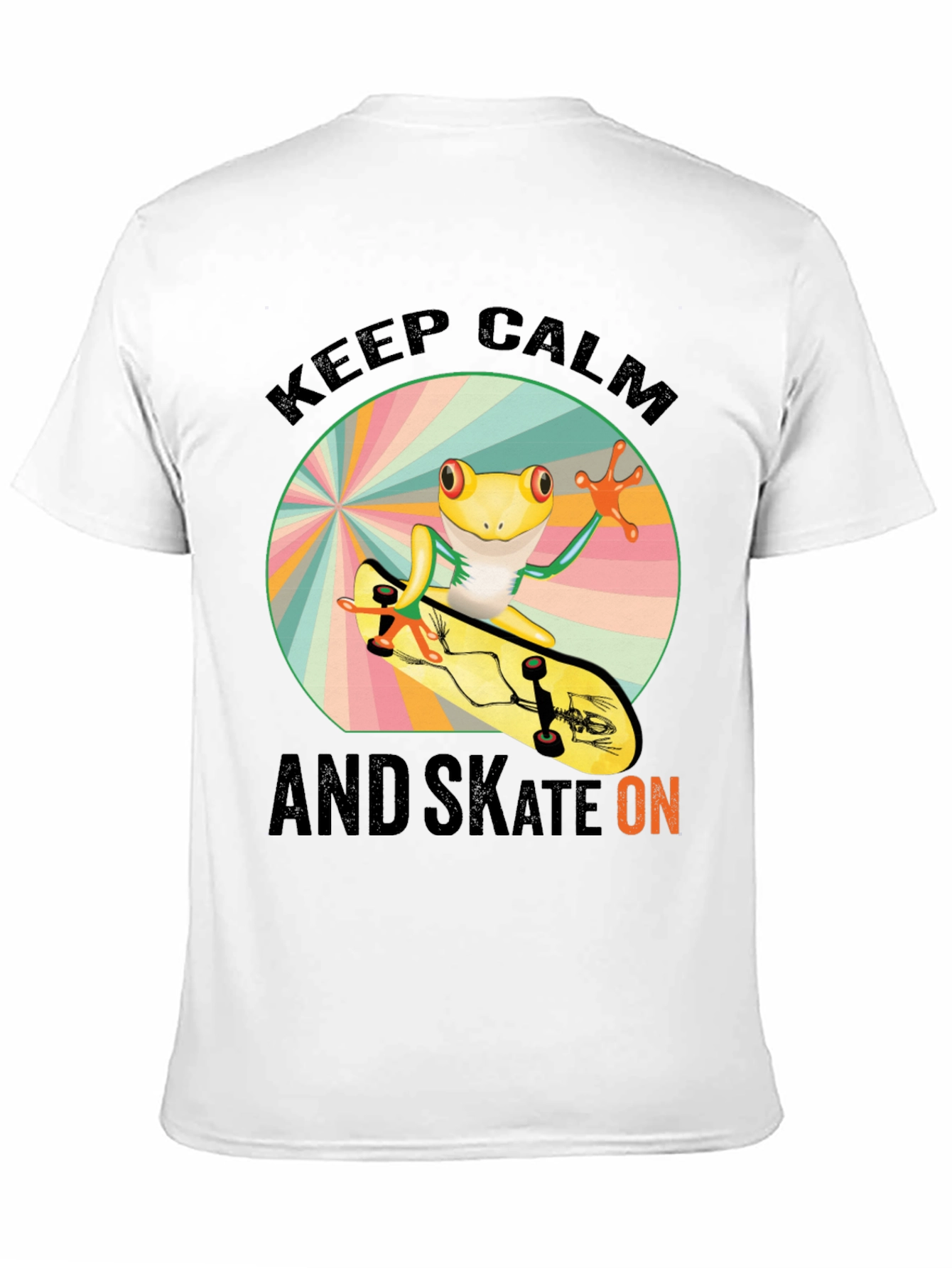Keep Calm and Skate On Frog Skateboarder T-Shirt