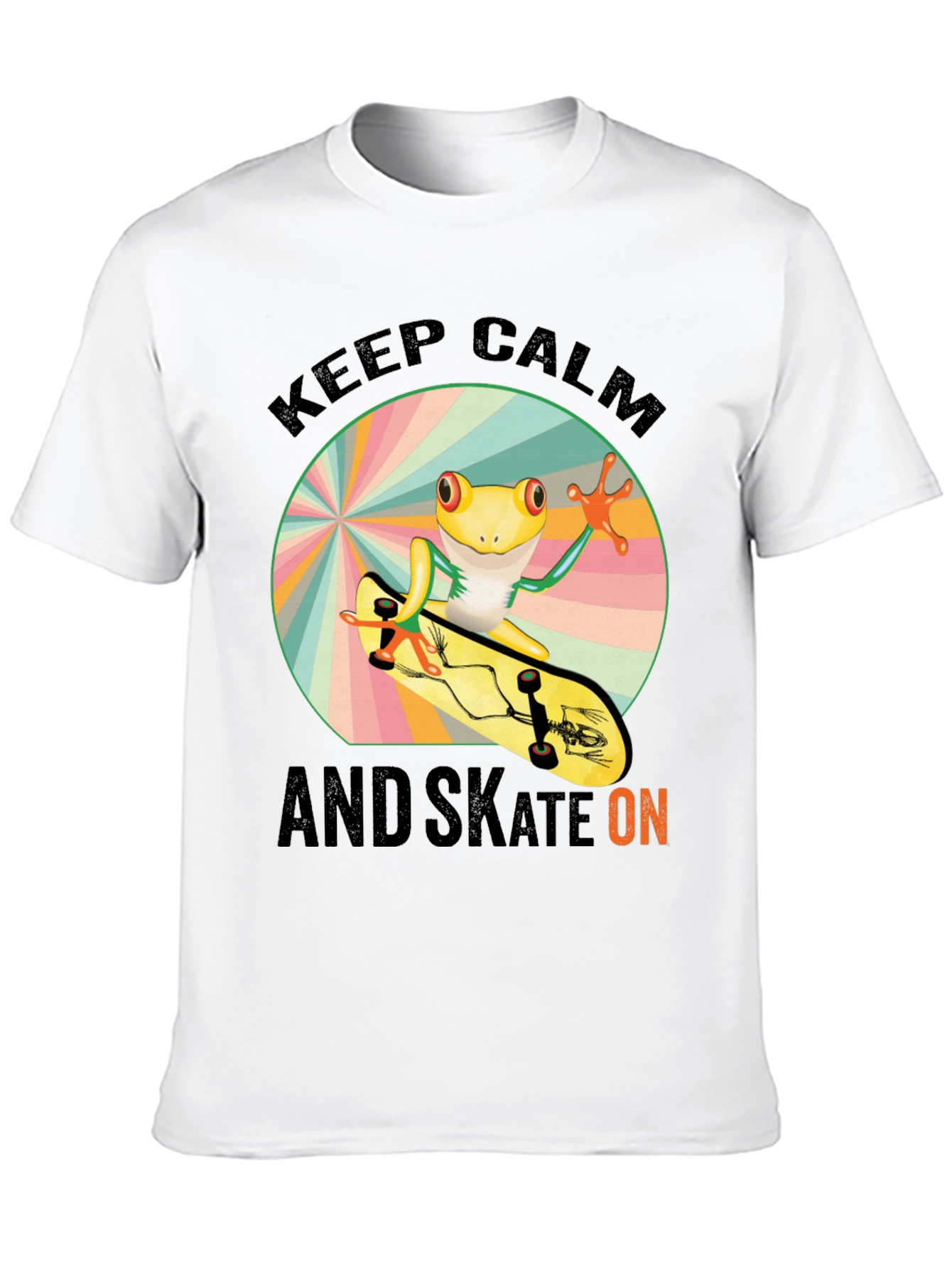 Keep Calm and Skate On Frog Skateboarder T-Shirt