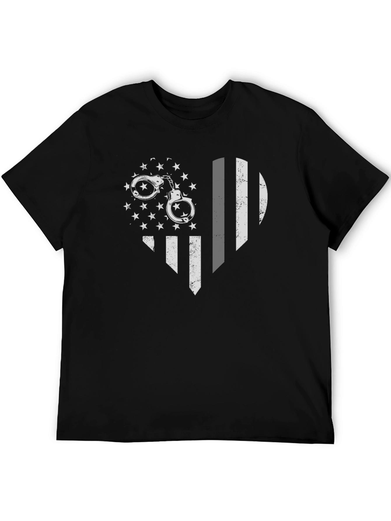 Police Support Heart Flag Graphic Tee