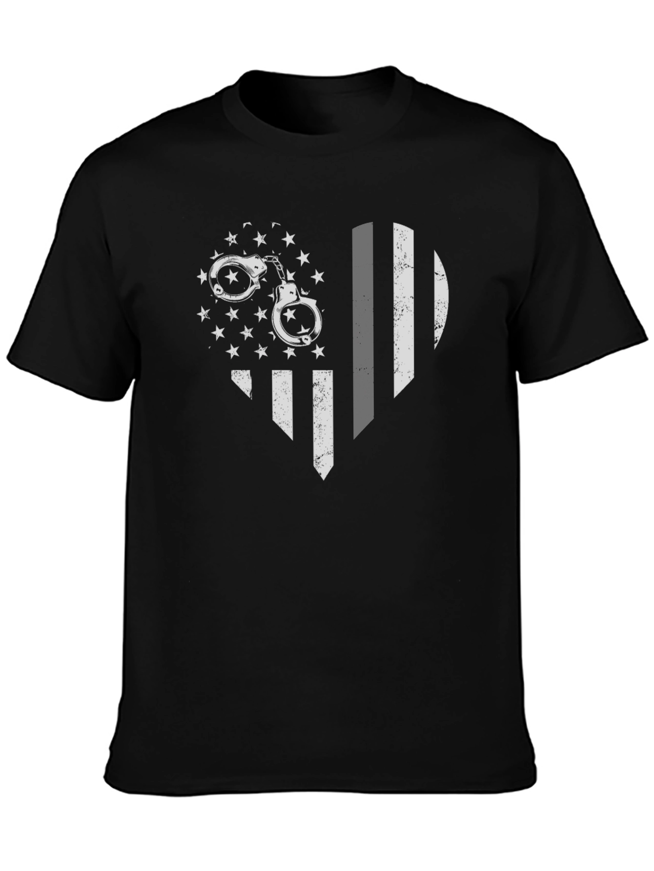 Police Support Heart Flag Graphic Tee