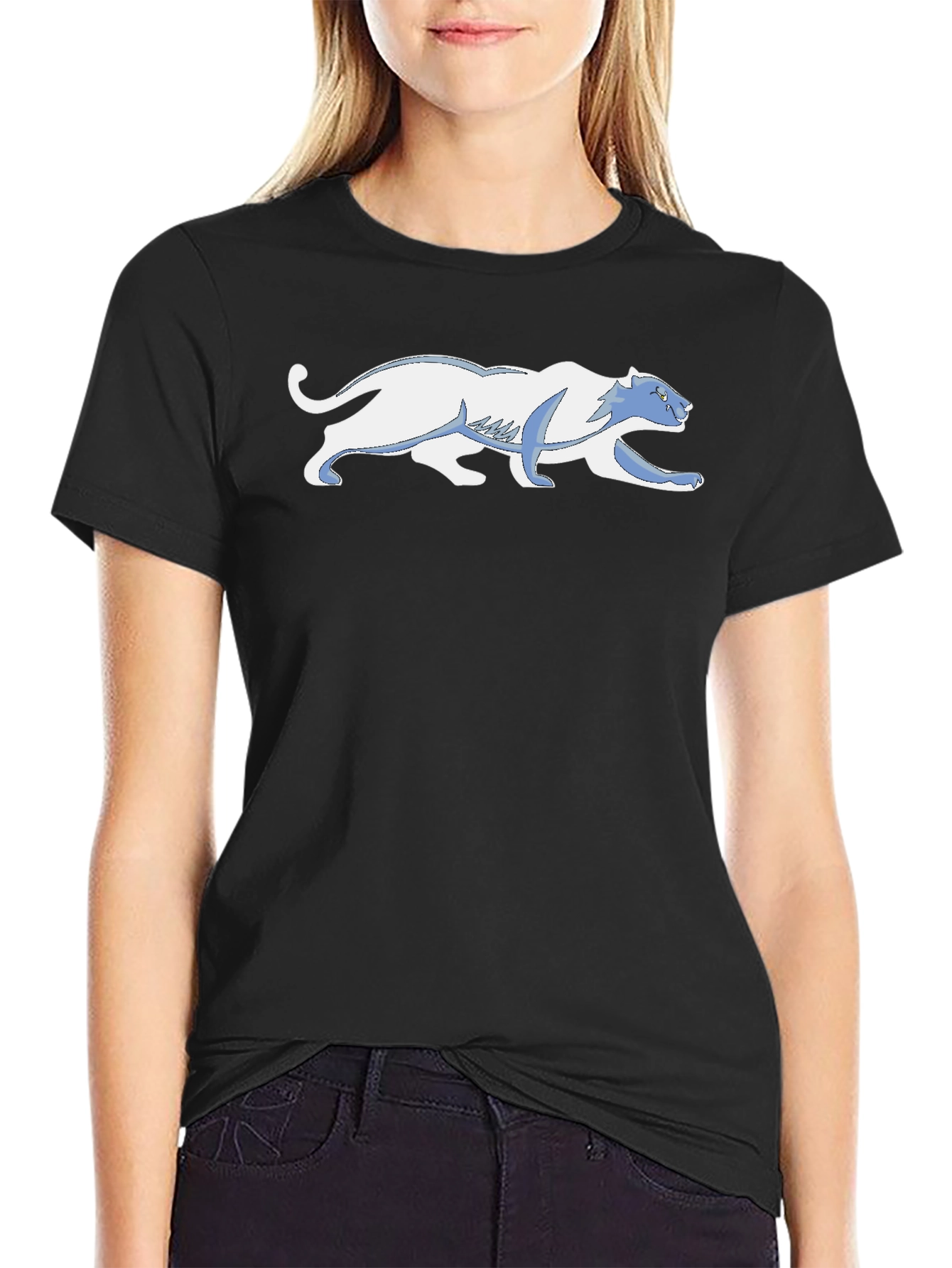 Cool Black T-Shirt with Unique Panther Design
