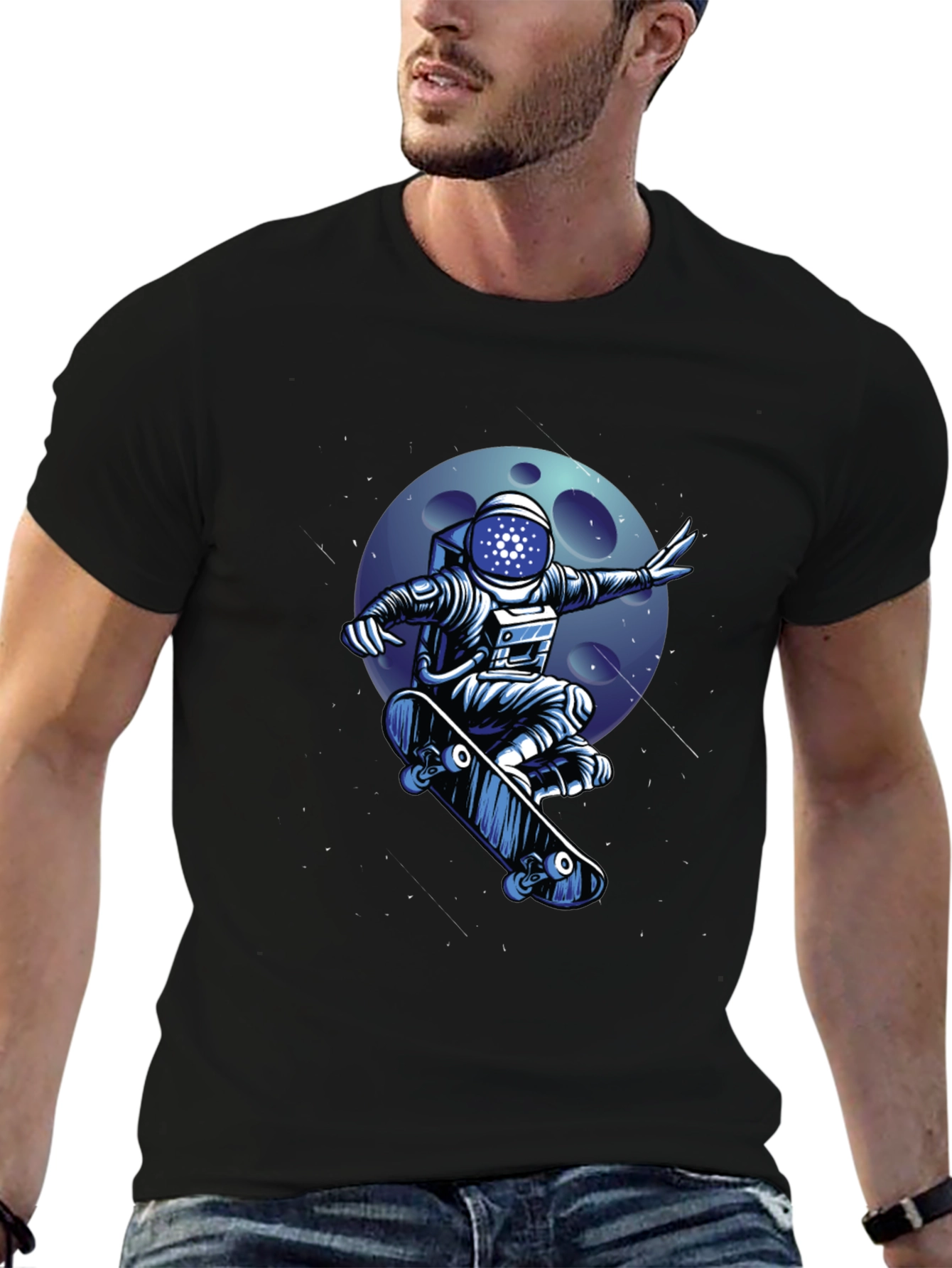 Skateboarding Astronaut T-Shirt - Cool Space Design