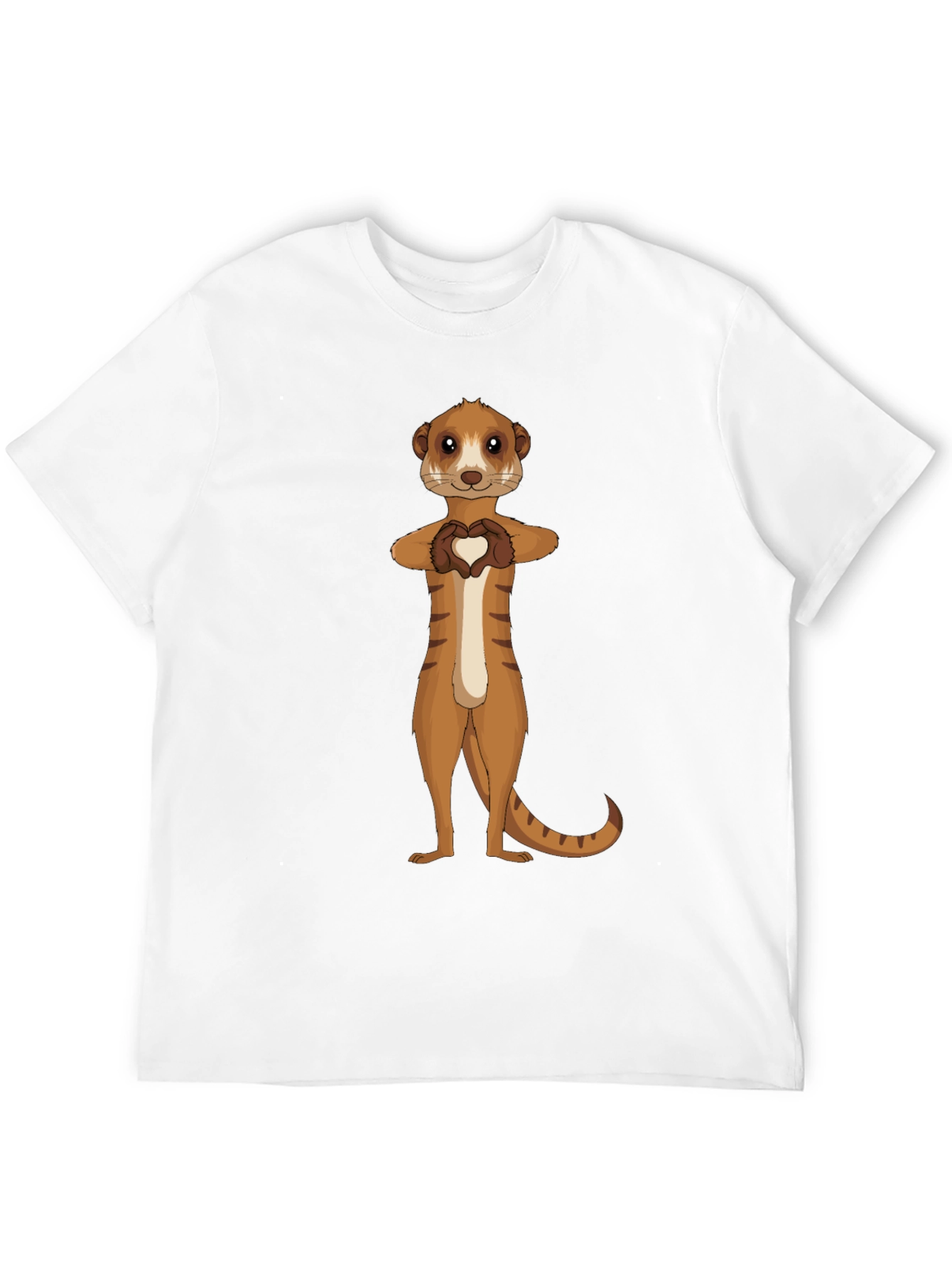 Meerkat Heart Hands Graphic Tee - Black Cotton Shirt
