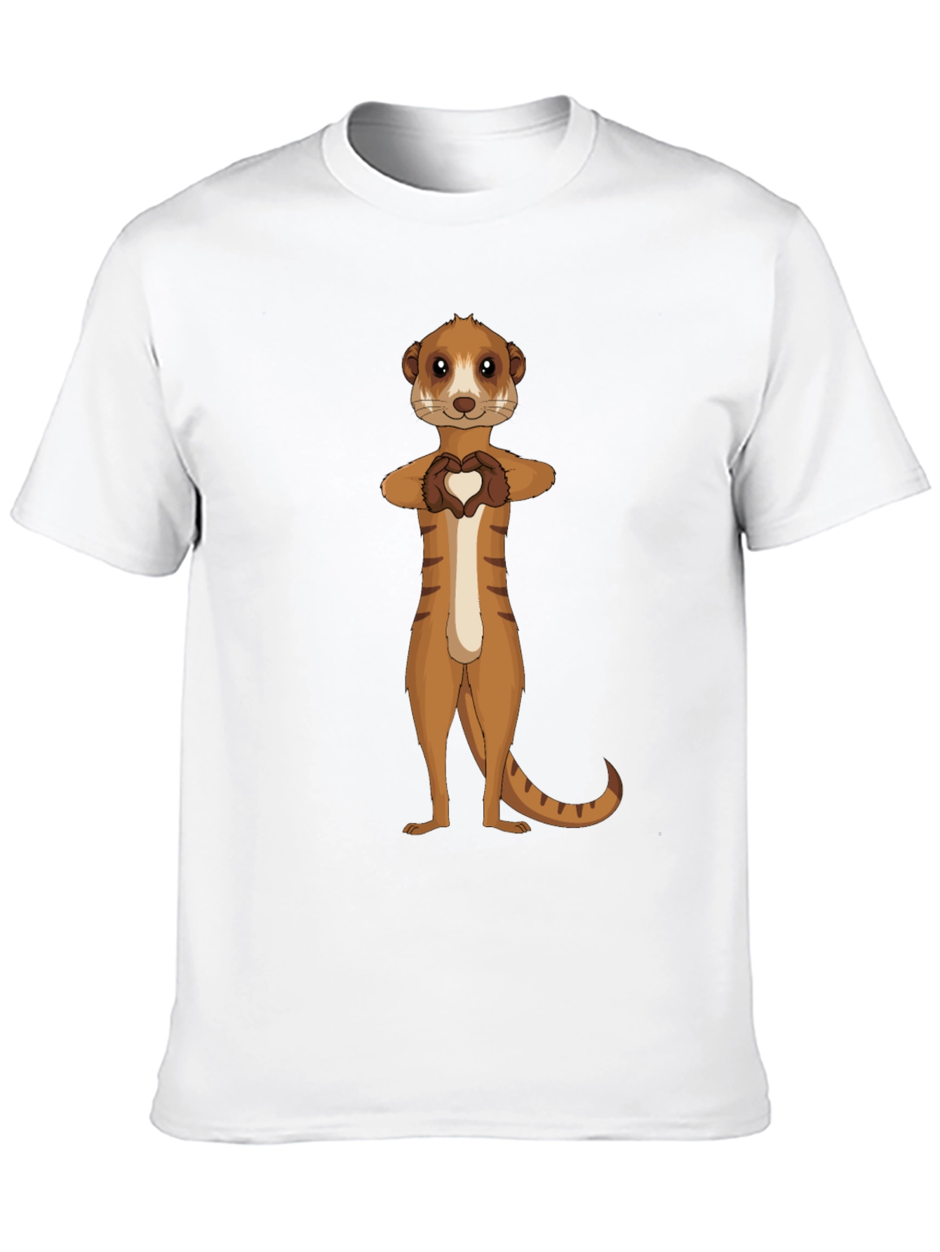 Meerkat Heart Hands Graphic Tee - Black Cotton Shirt