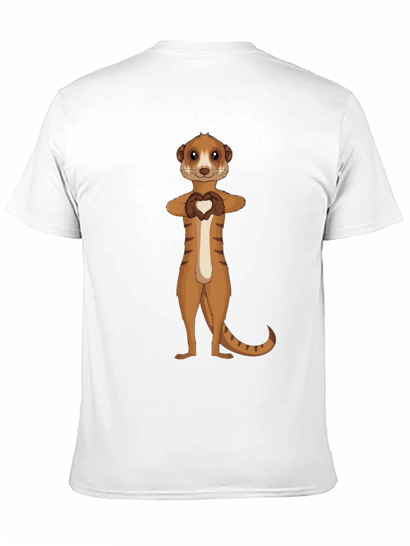Meerkat Heart Hands Graphic Tee - Black Cotton Shirt