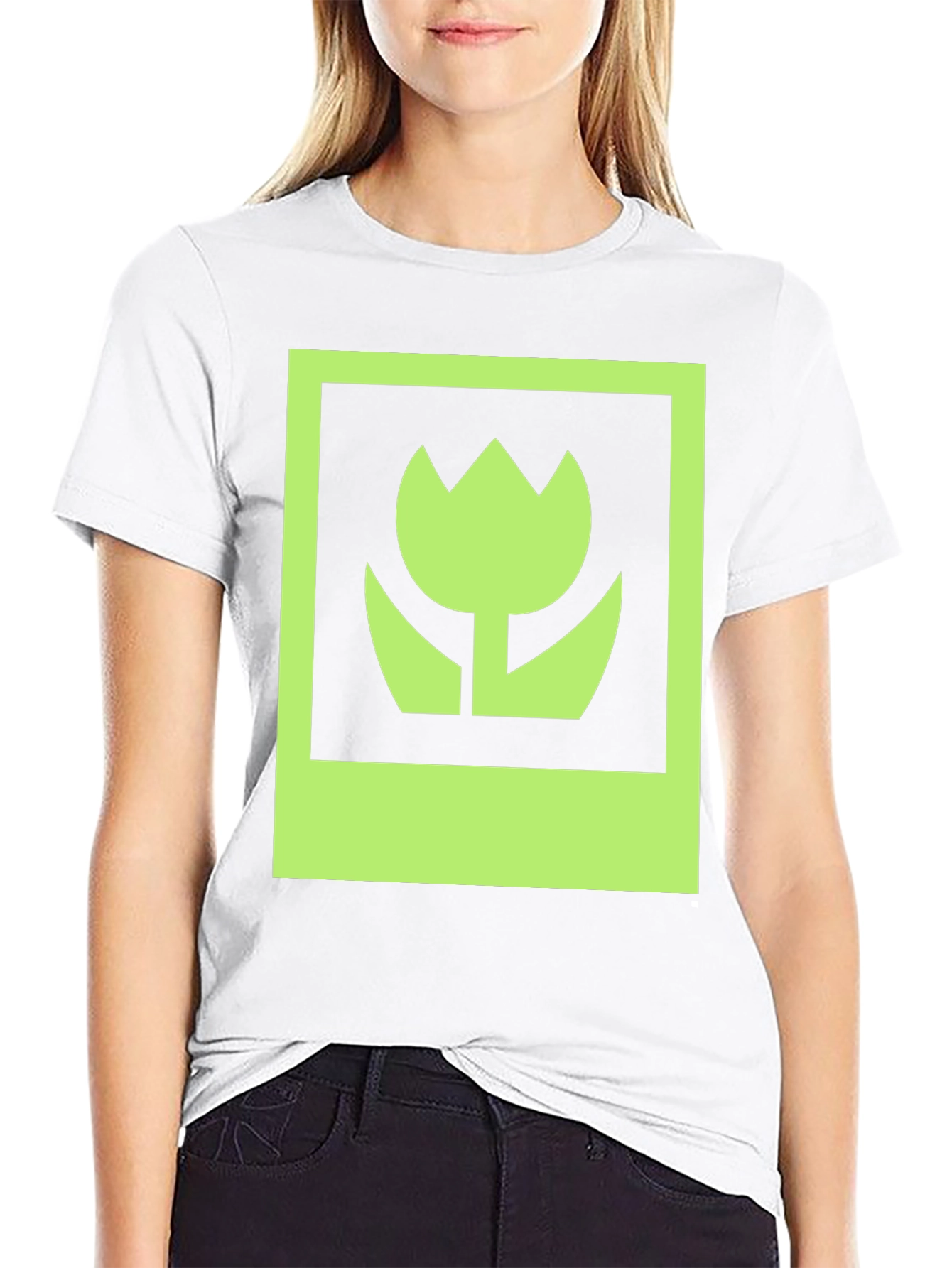 Green Flower Graphic T-Shirt - Stylish Casual Wear