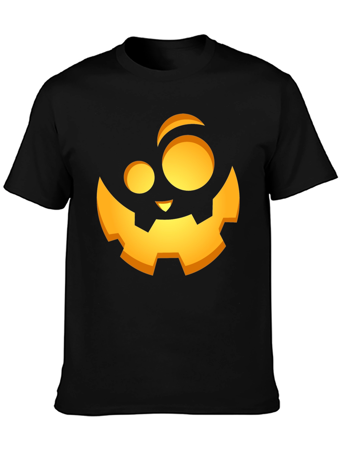 Halloween Pumpkin Face Graphic Black T-Shirt