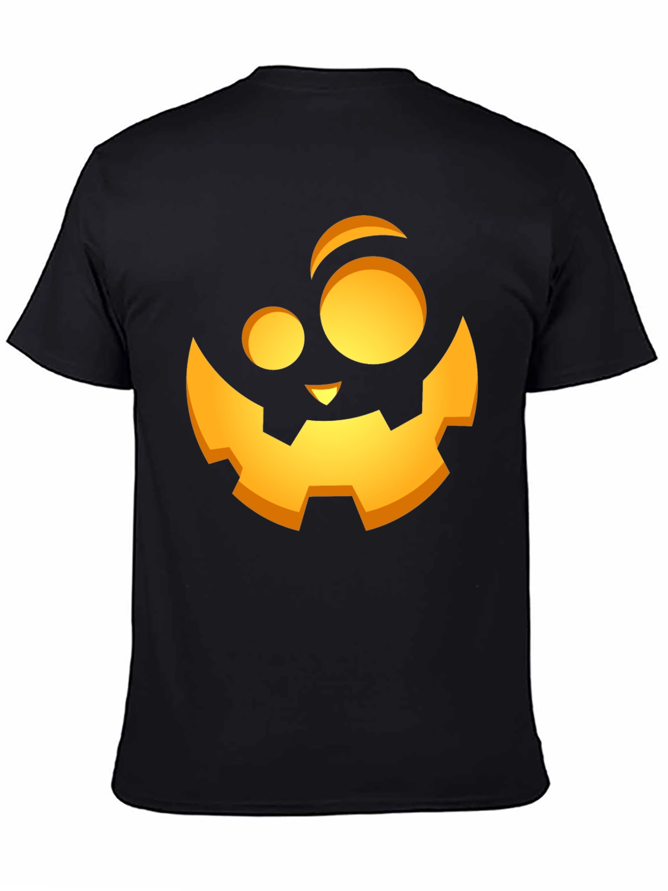 Halloween Pumpkin Face Graphic Black T-Shirt