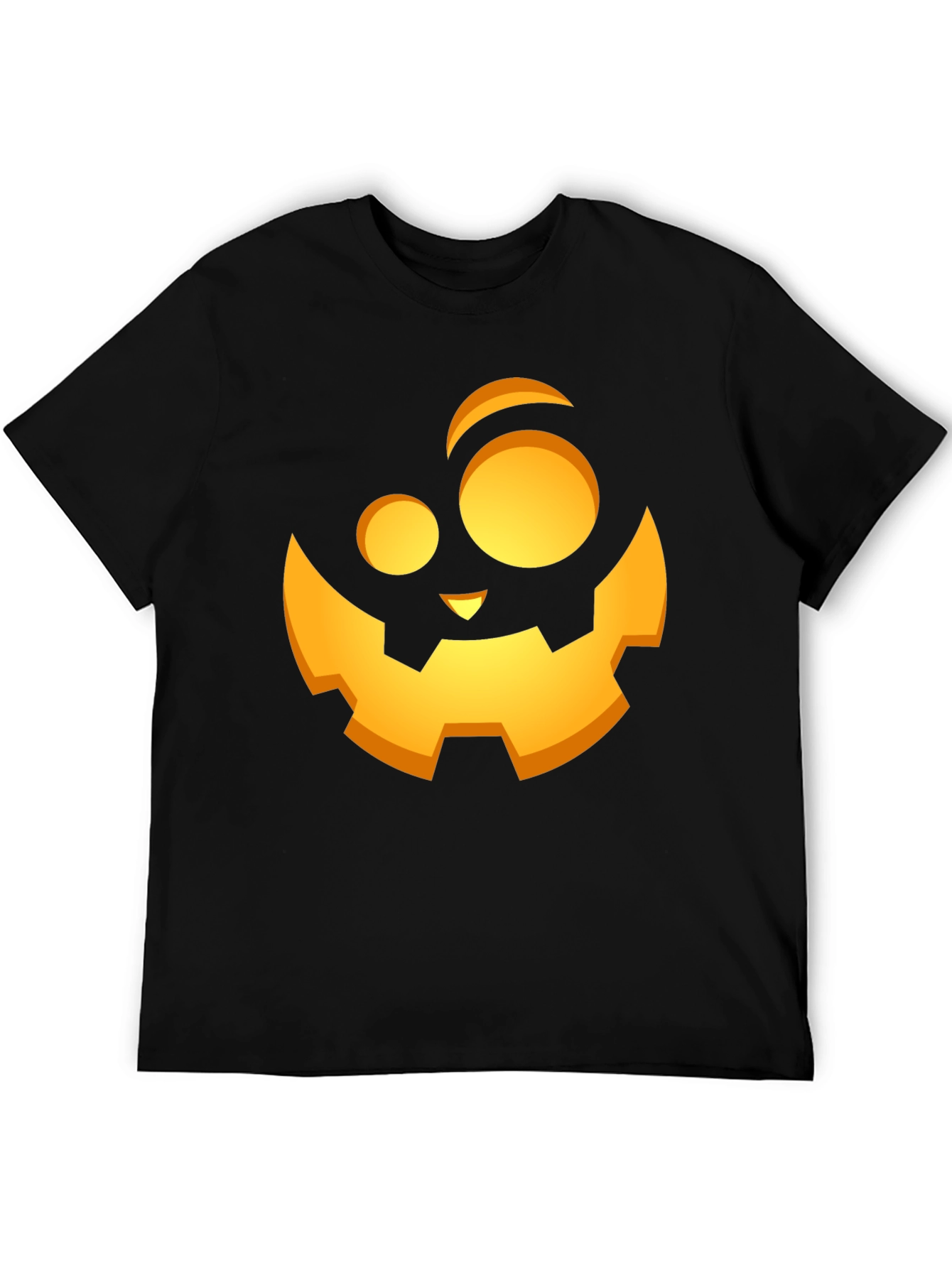 Halloween Pumpkin Face Graphic Black T-Shirt