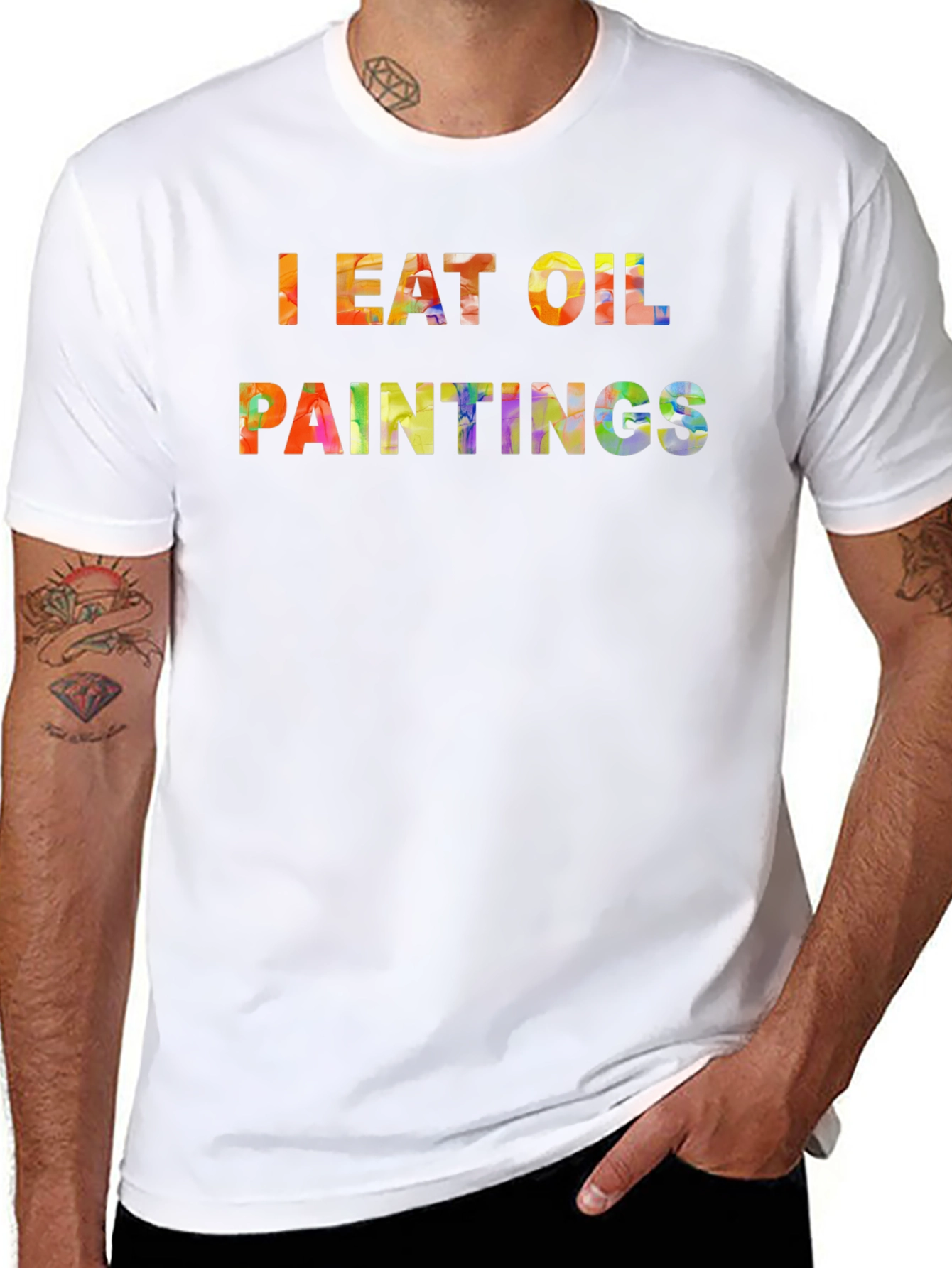 I Eat Oil Paintings Black T-Shirt