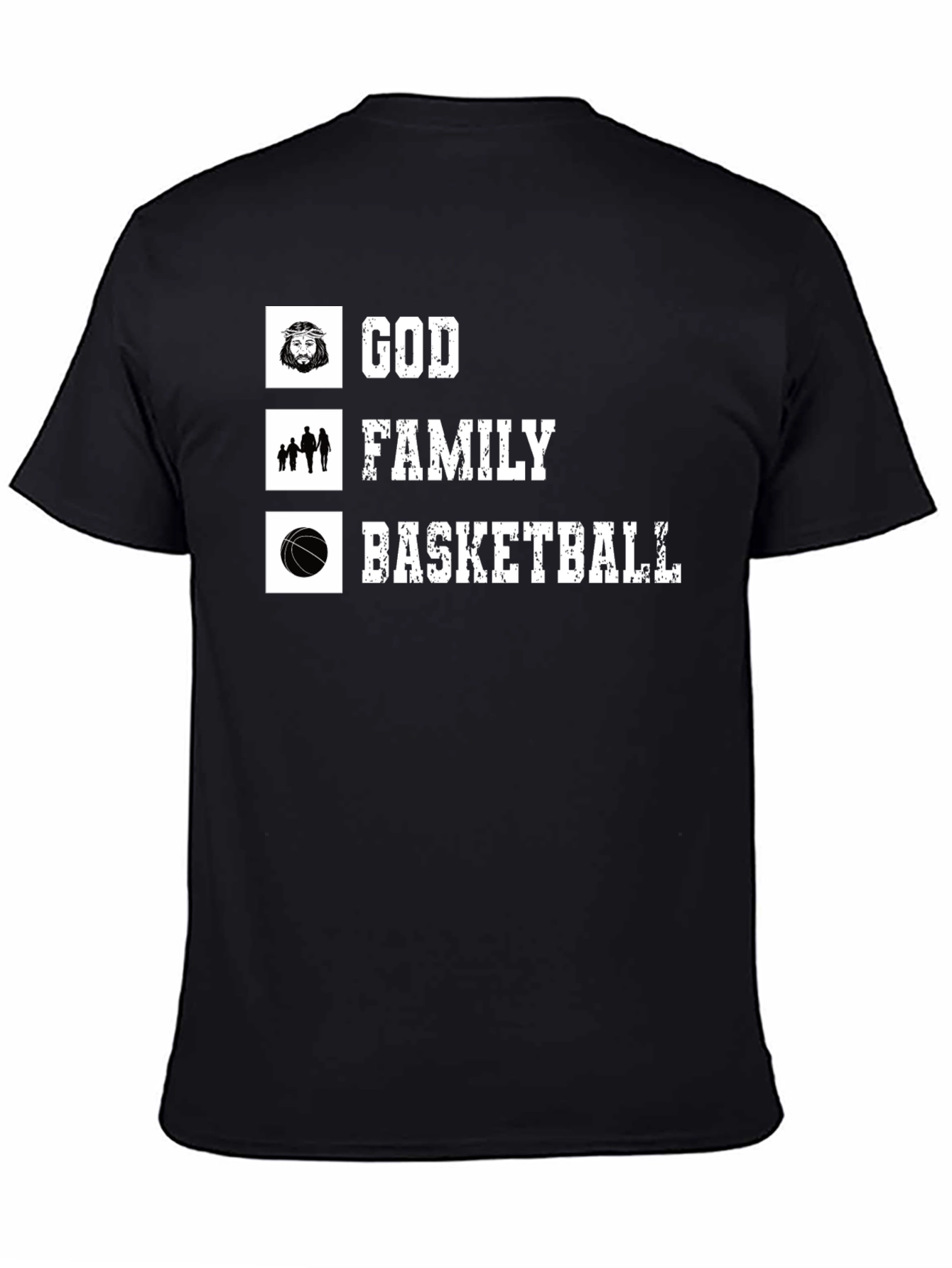 God Family Basketball Black T-Shirt