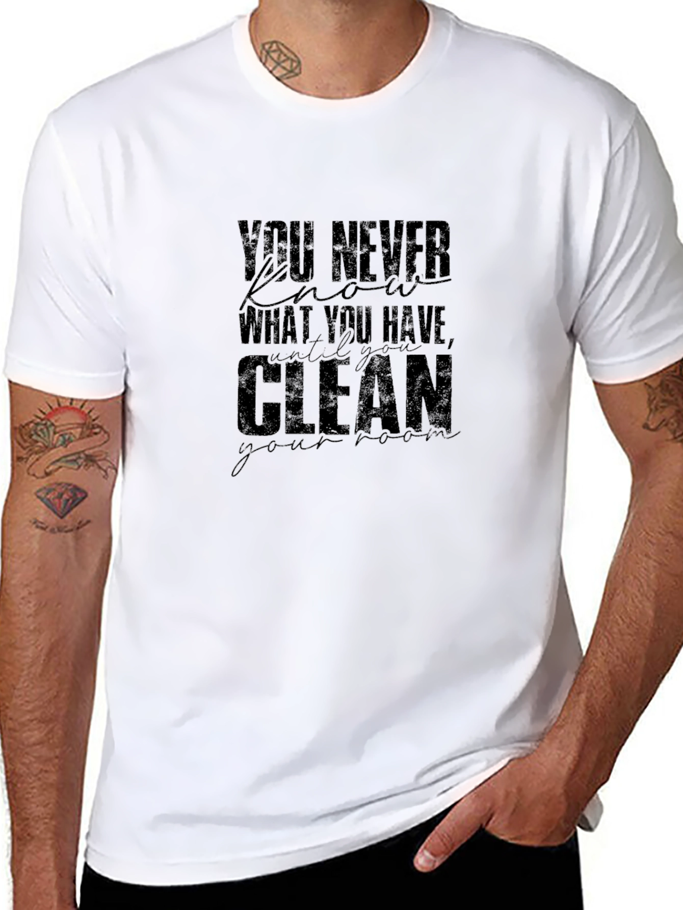 Mens Black Clean Your Room Graphic Tee