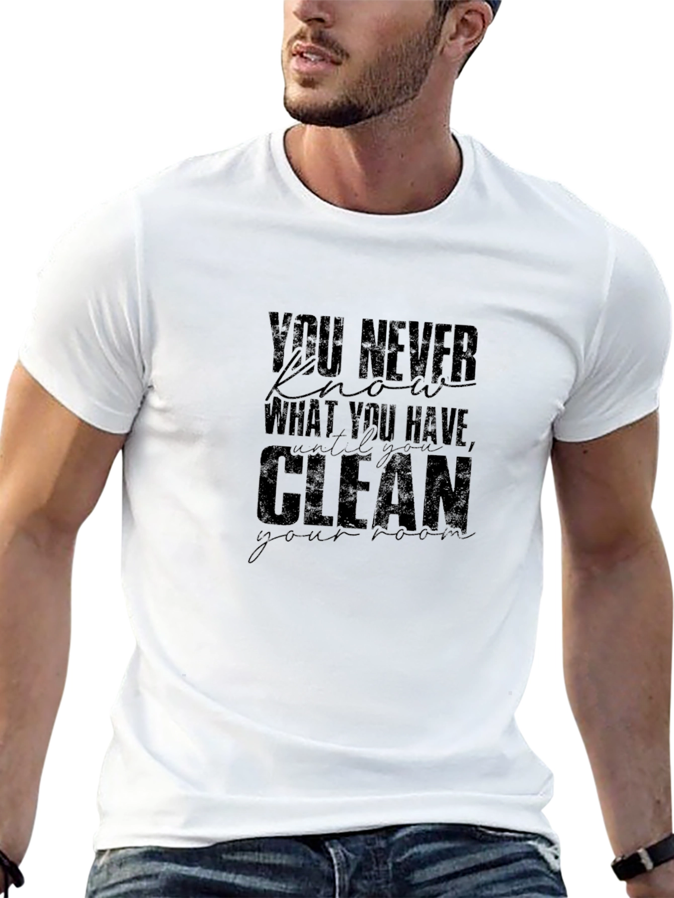 Mens Black Clean Your Room Graphic Tee