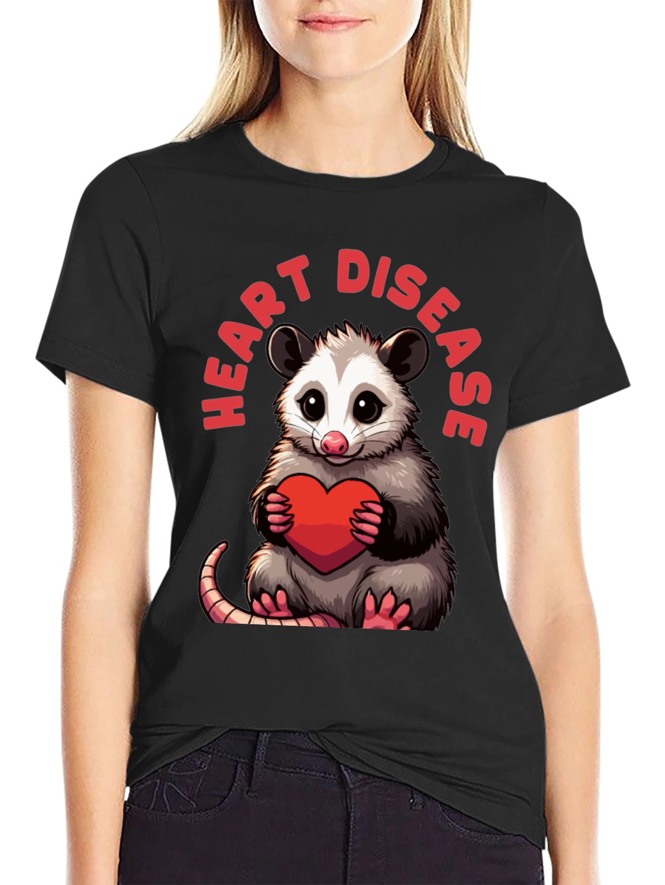 Cute Opossum Heart Disease T-Shirt