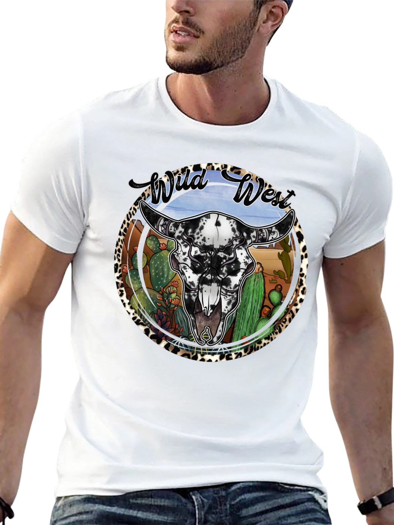 Wild West Bull Skull Graphic Tee