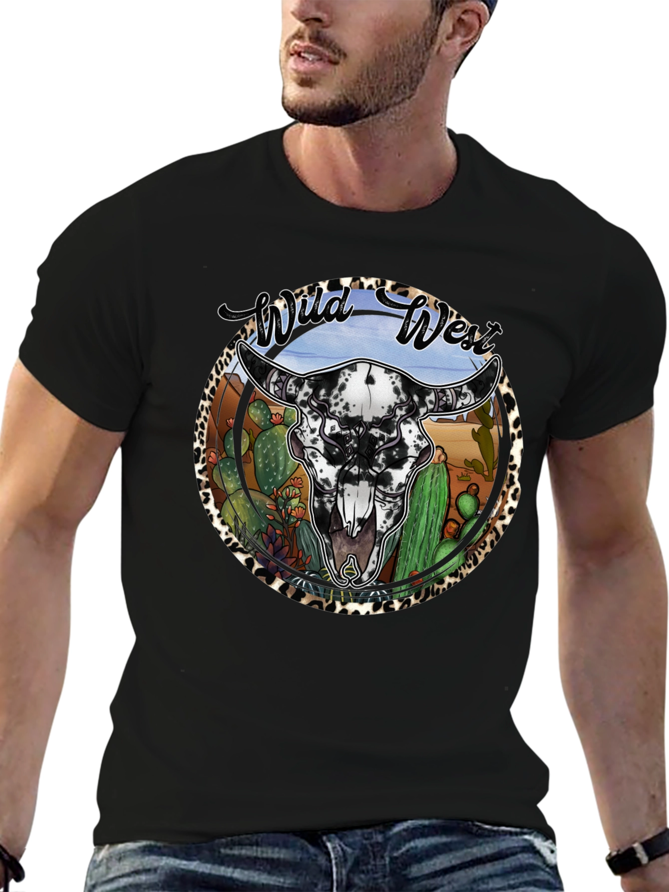 Wild West Bull Skull Graphic Tee
