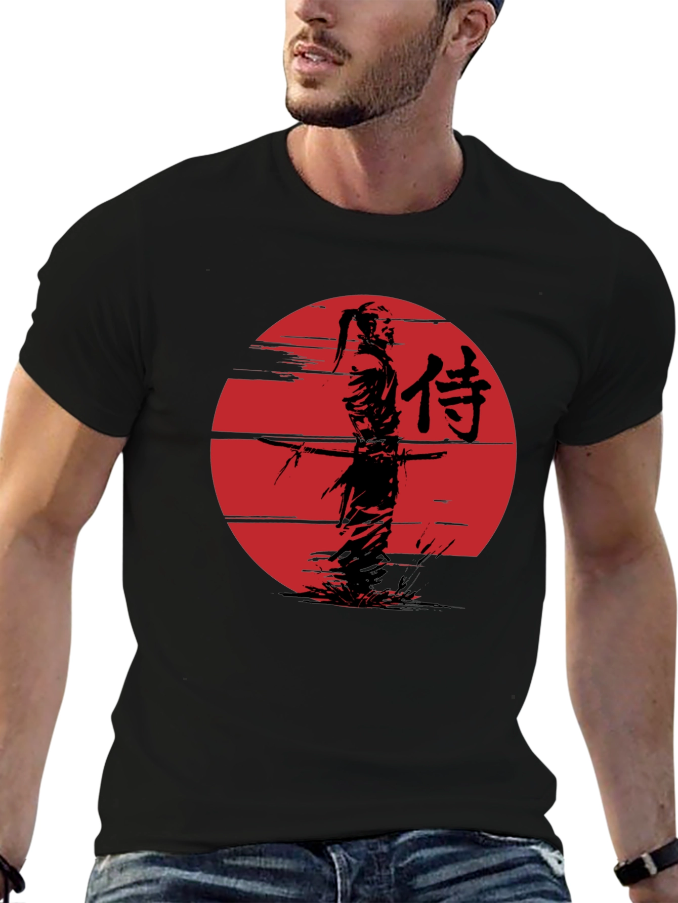 Samurai Graphic Tee - Mens Black T-Shirt