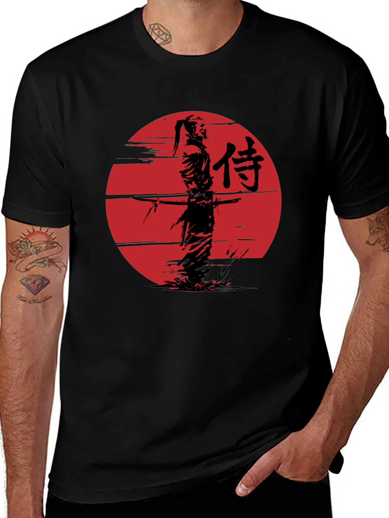 Samurai Graphic Tee - Mens Black T-Shirt