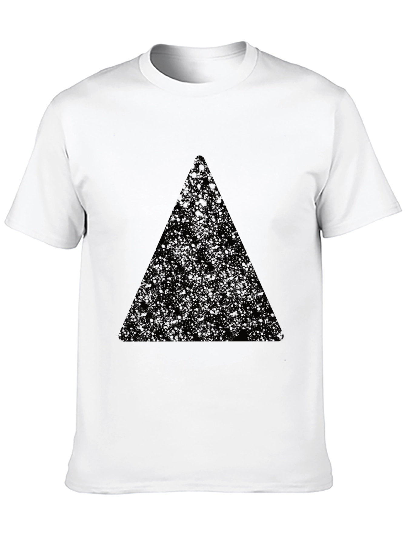 Mens Black T-Shirt with Triangle Design