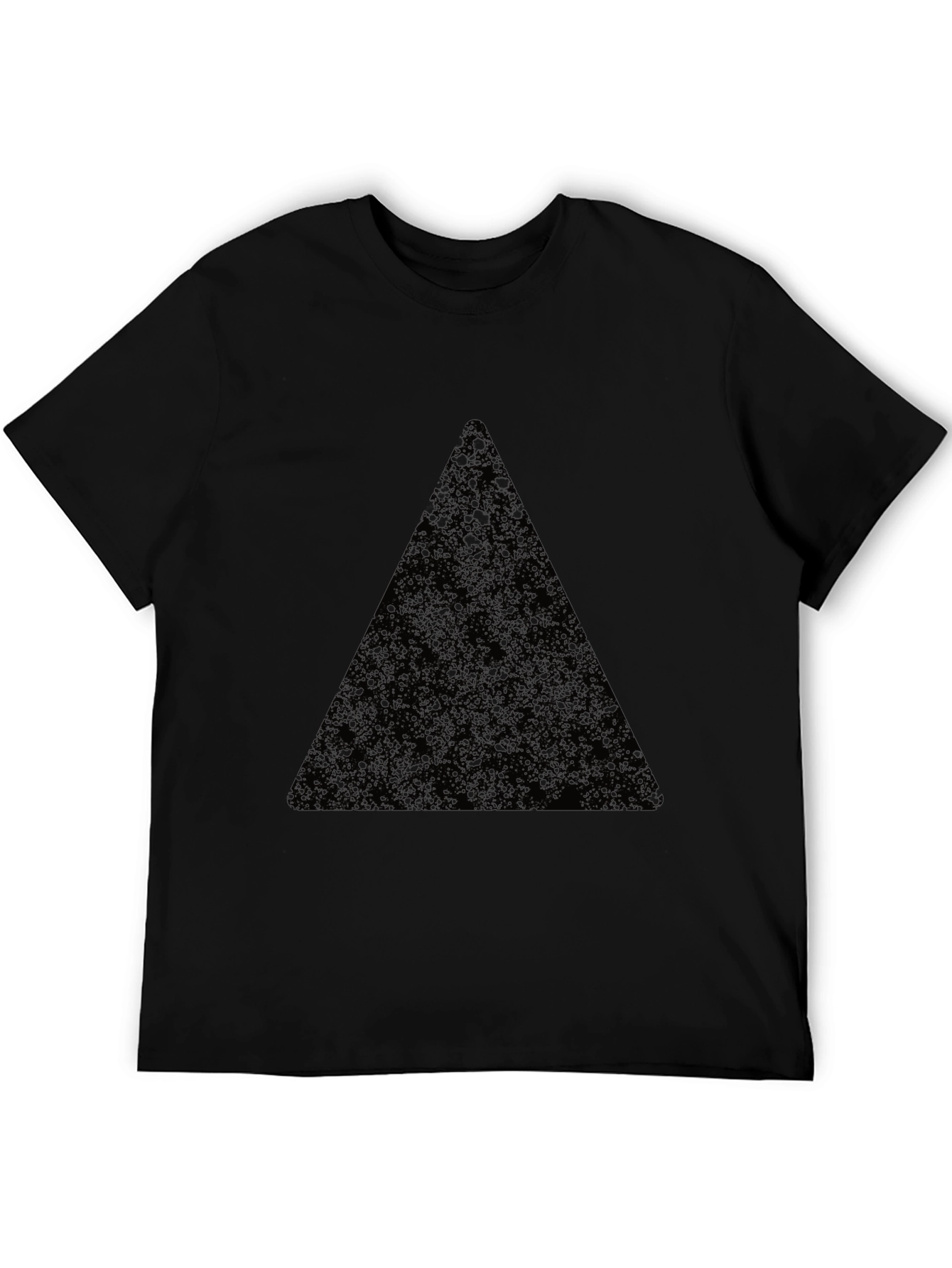 Mens Black T-Shirt with Triangle Design