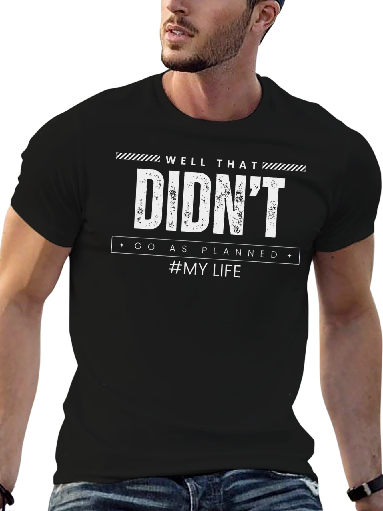 Didnt Go As Planned Black Graphic T-Shirt